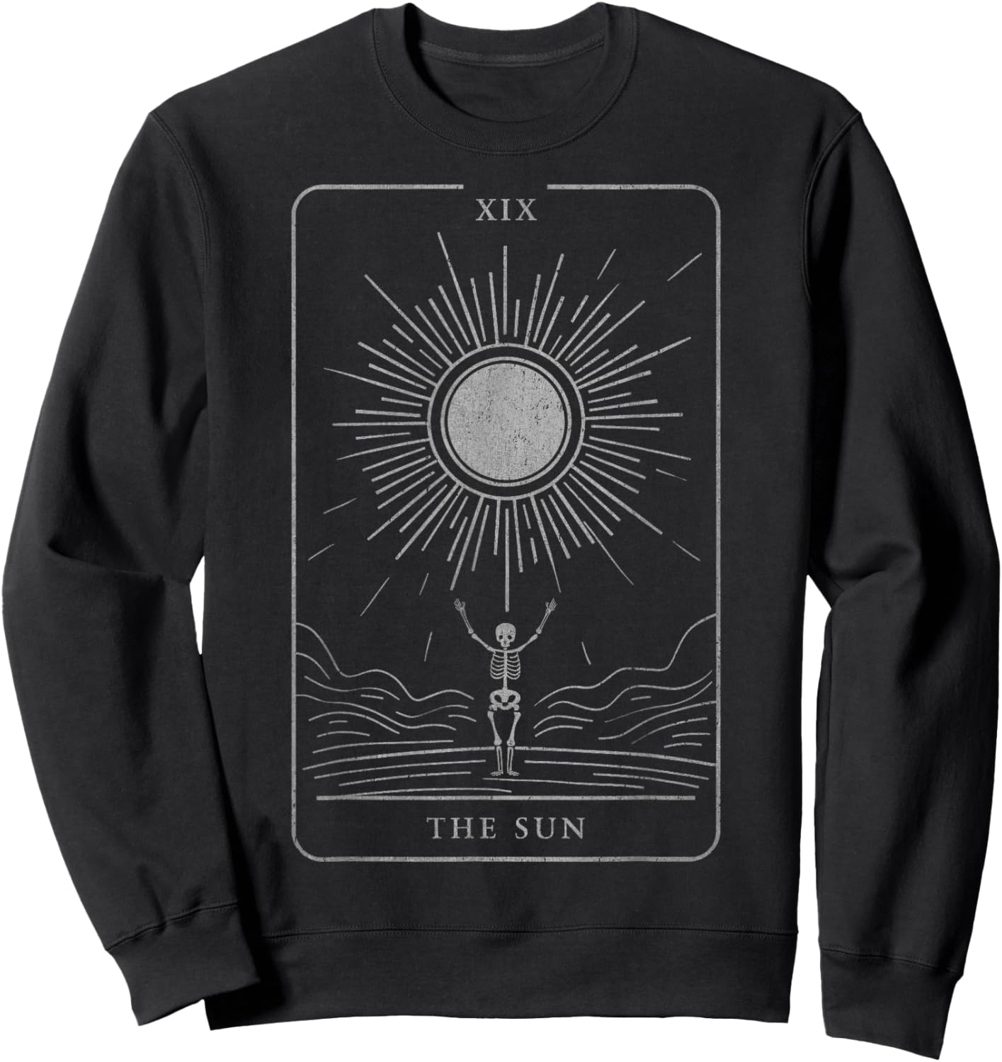 Spiritual Mystical Goth Esoteric Y2K Streetwear Tarot Card Sweatshirt - Sweatshirt | Black