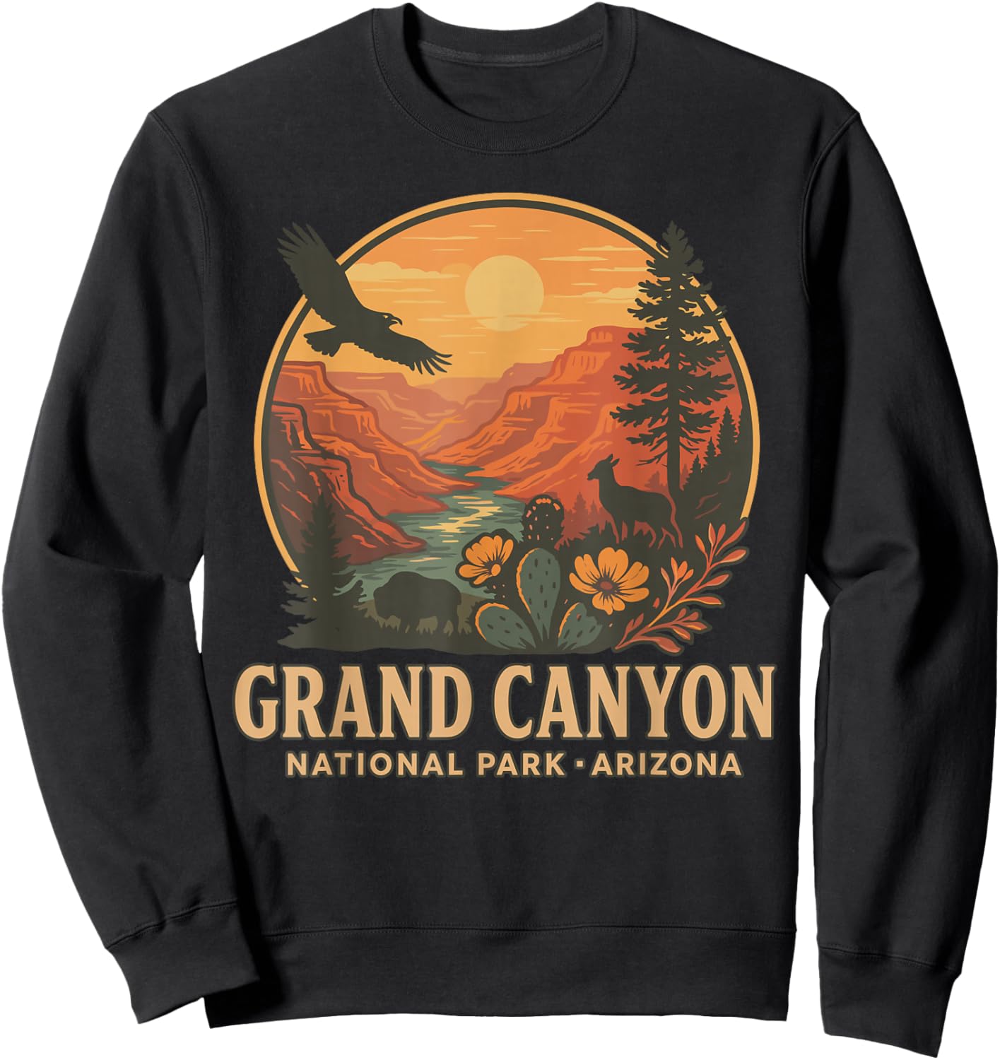 Grand Canyon National Park Hiking Souvenir Adventure Outdoor Sweatshirt - Sweatshirt | Black