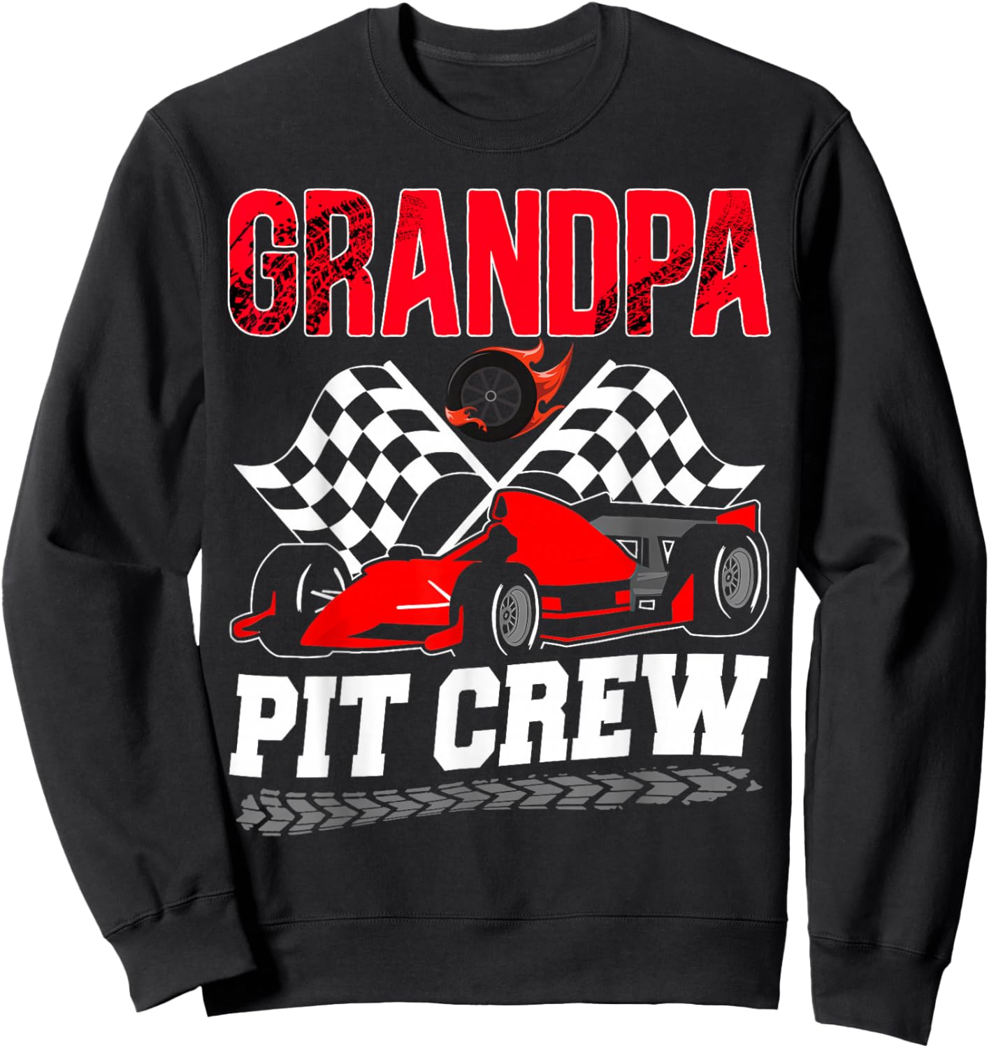 Grandpa Pit Crew Racing Family Race Car Birthday Boy Sweatshirt - Sweatshirt | Black