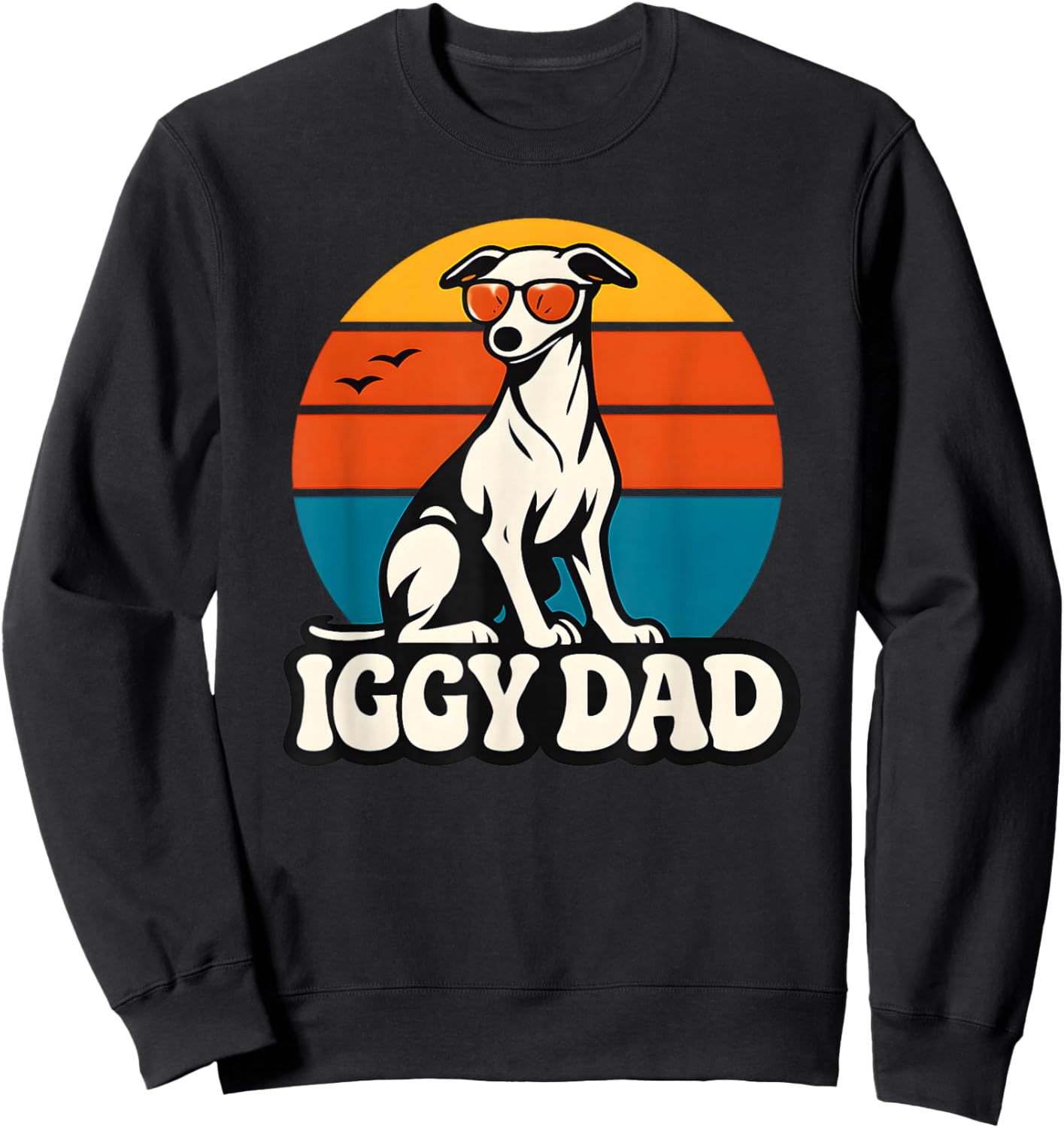 Iggy Dad Italian Greyhound Dog Retro Sweatshirt - Sweatshirt | Black