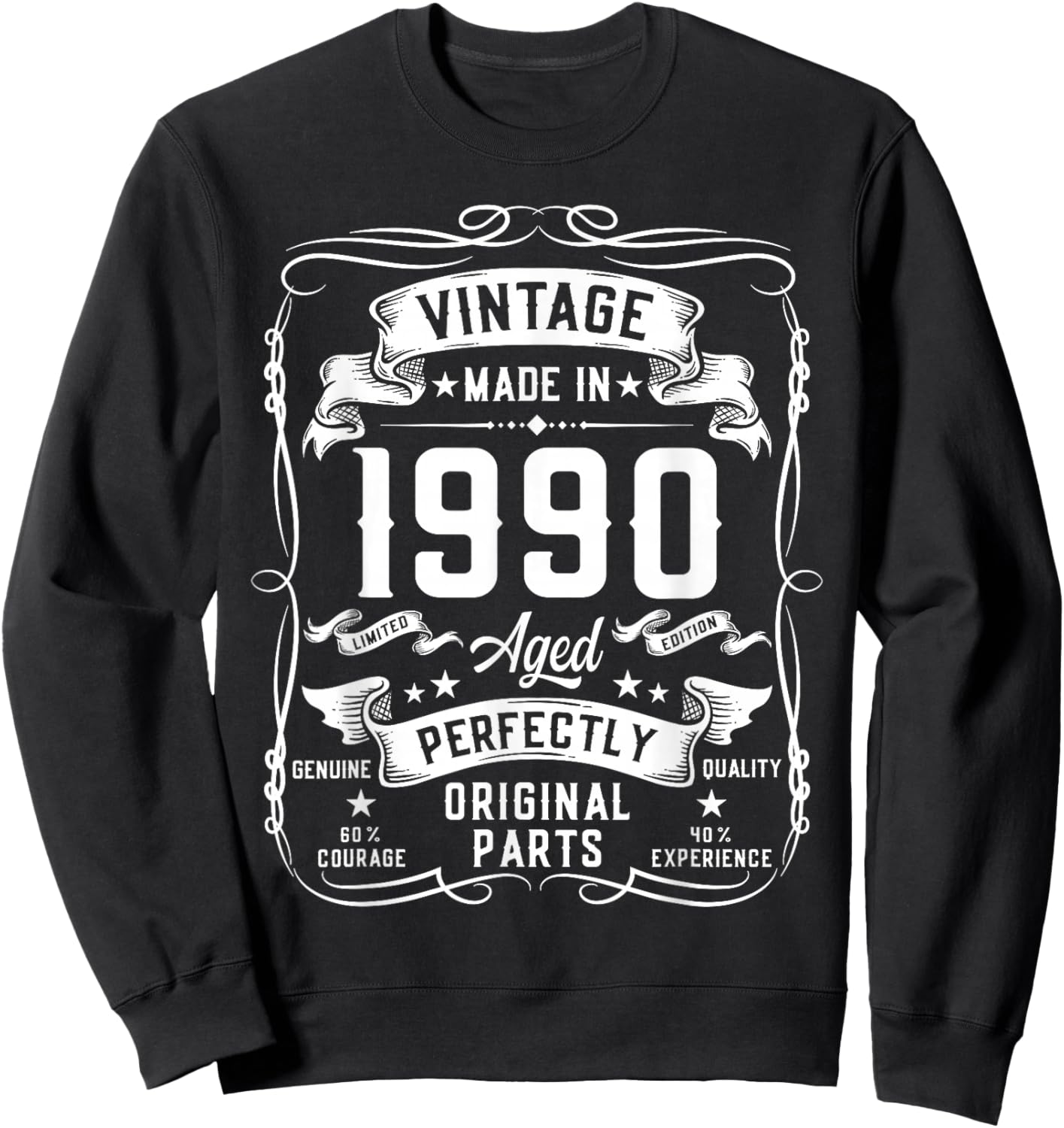 Vintage 1990 36yr 36th Birthday Gifts 36 Years Old Sweatshirt - Sweatshirt | Black