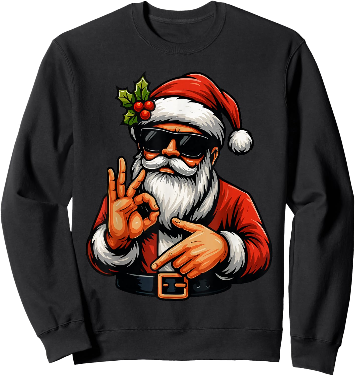 Funny Six Seven 6 7 Meme Santa Christmas Shirt Men Boys Teen Sweatshirt - Sweatshirt | Black