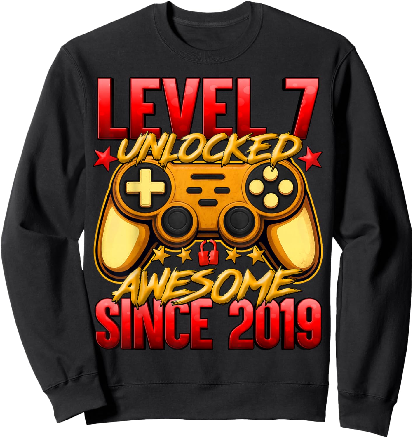 Level 7 Unlocked 7 Year Old Gifts for Boys 7th Birthday Boy Sweatshirt - Sweatshirt | Black