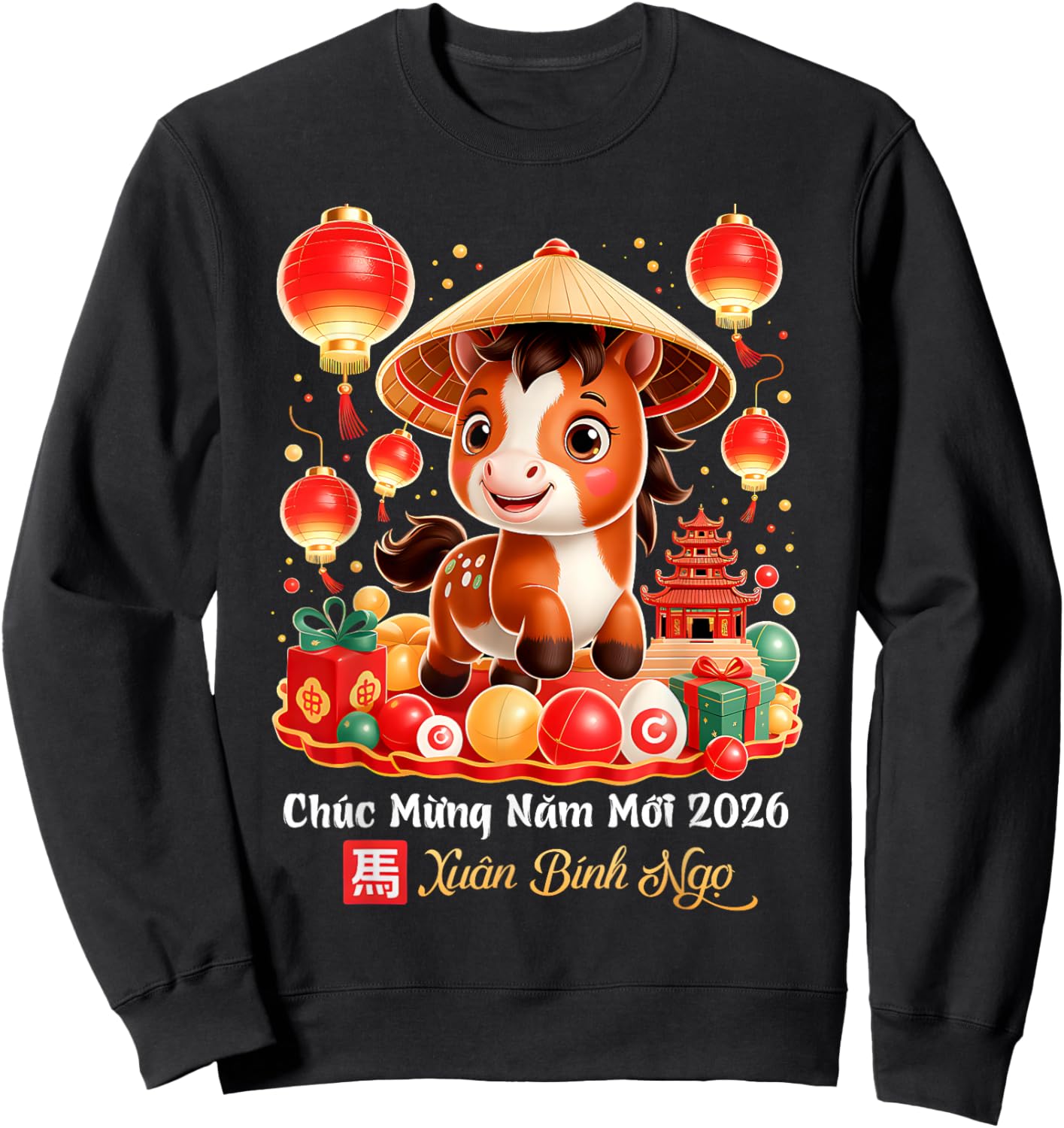 TET Binh NGO 2026 Vietnamese New Year Chuc Mung NAM Moi 2026 Sweatshirt - Sweatshirt | Black