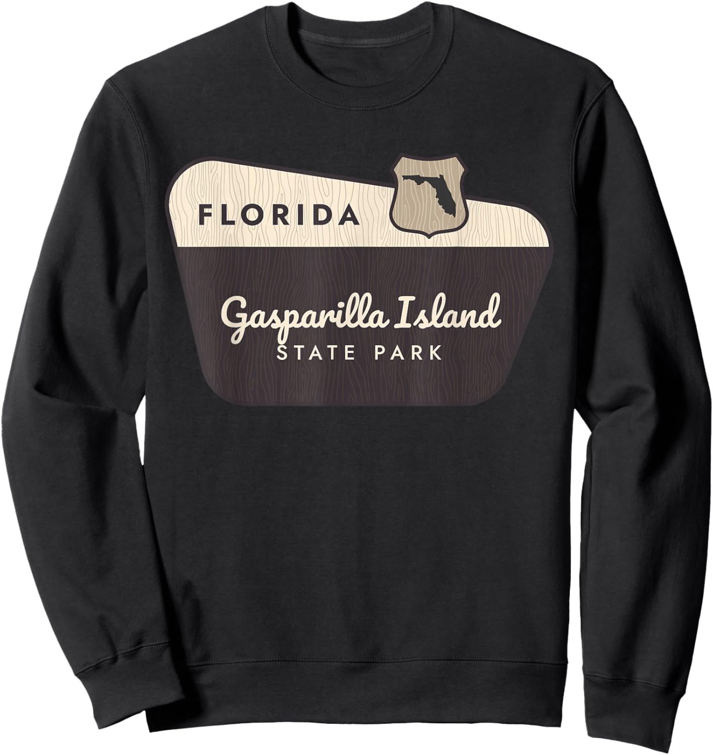 Gasparilla Island State Park Florida Welcome Sign Vacation Sweatshirt - Sweatshirt | Black