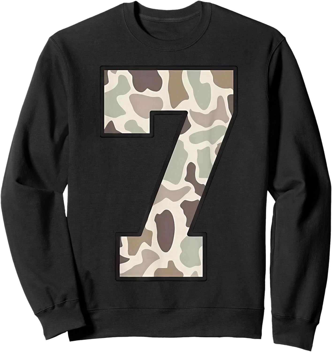 Camo Number 6 7 Funny Meme Halloween Costume Sweatshirt - Sweatshirt | Black