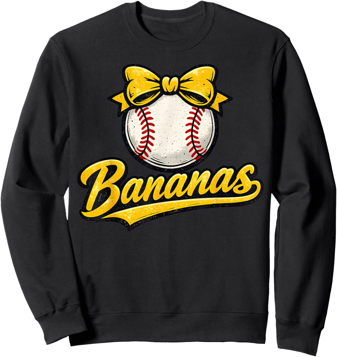 Funny Banana Coquette Bow Kids Girls Boys Youth Men Sweatshirt - Sweatshirt | Black