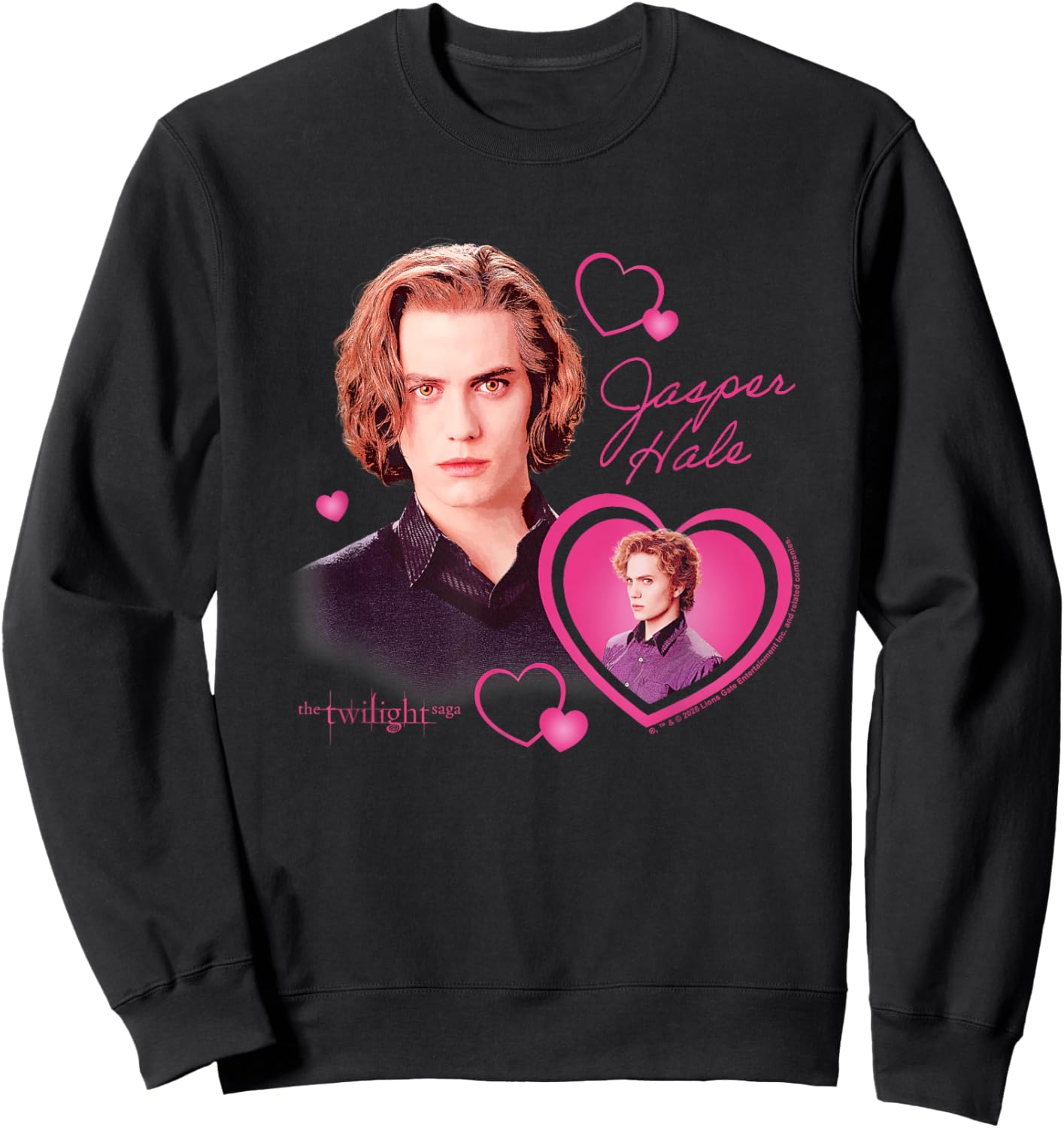 Twilight Jasper Hale Hearts Vampire Crush Movie Sweatshirt - Sweatshirt | Black