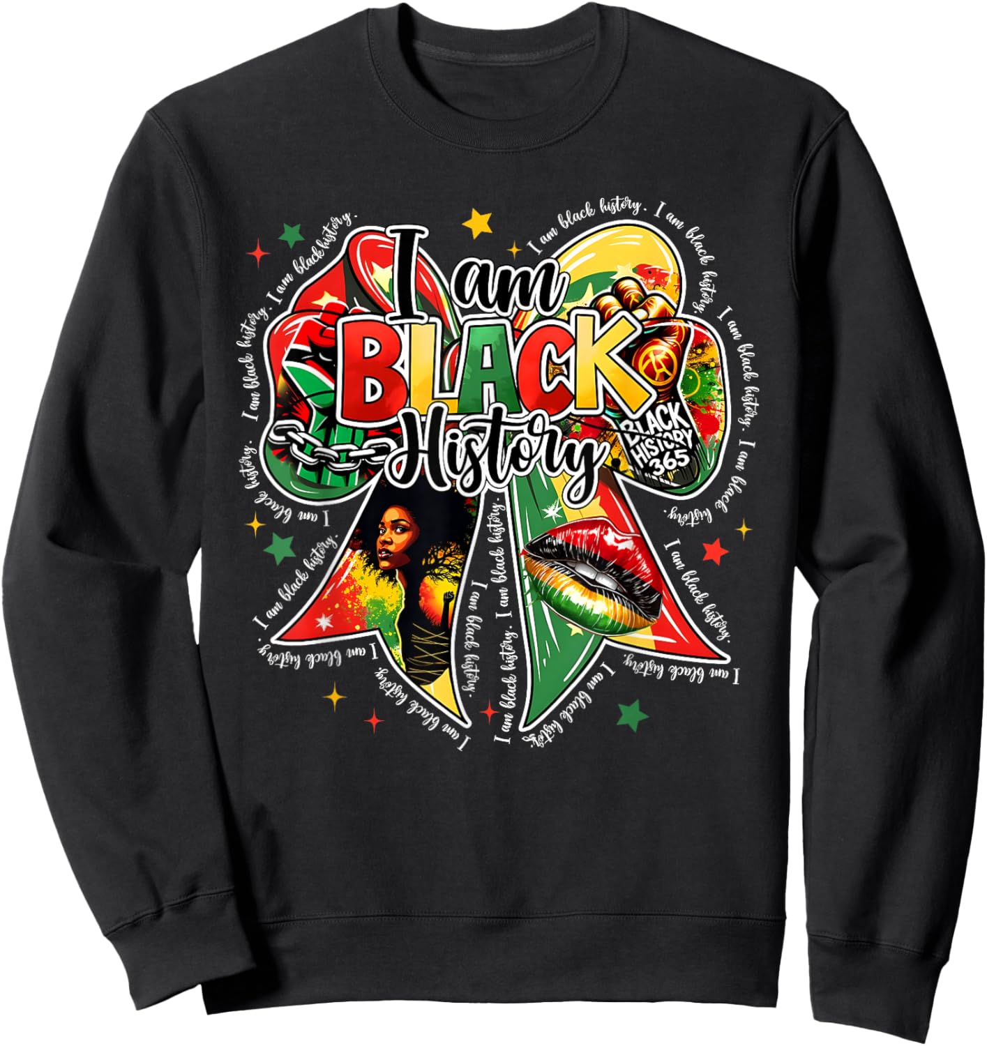 I Am Black History Coquette Bow Girl Women Sweatshirt - Sweatshirt | Black