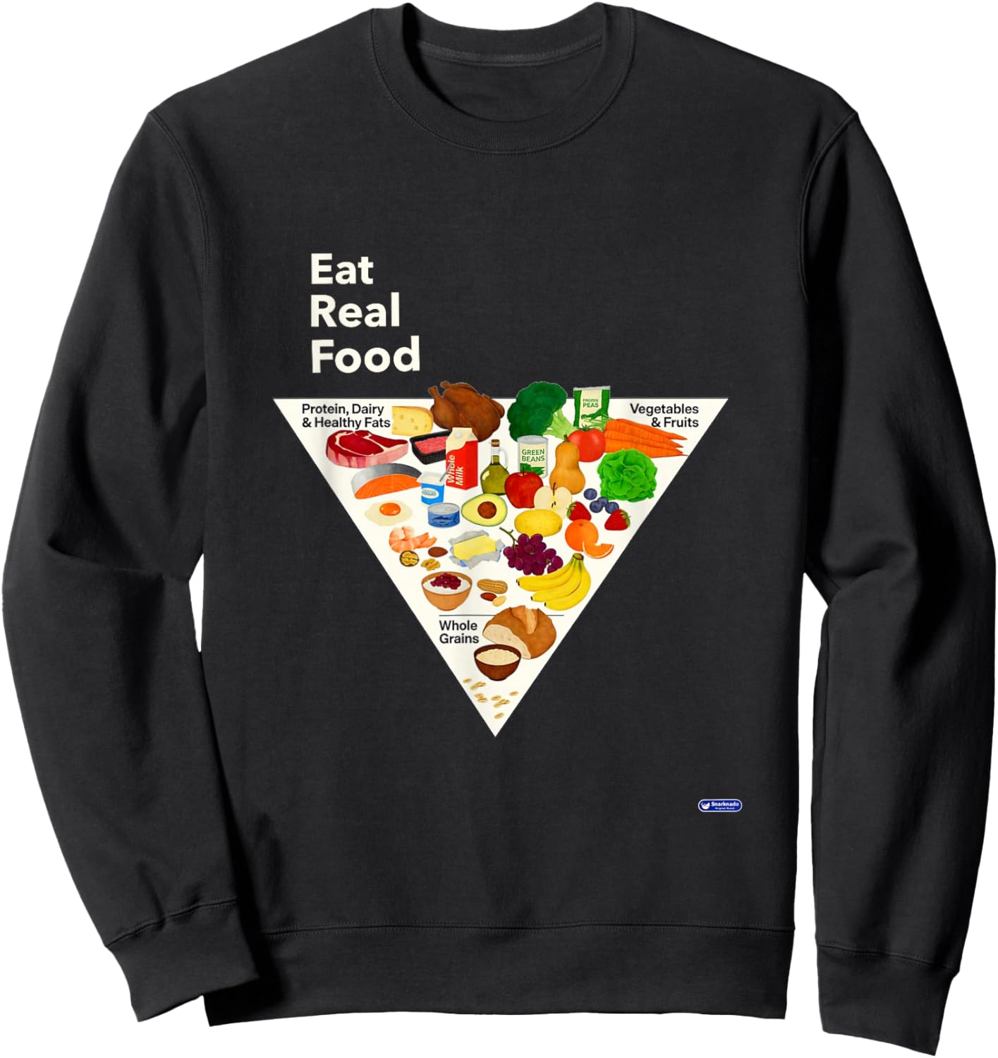 Eat Real Food New Food Pyramid 2026 Sweatshirt - Sweatshirt | Black