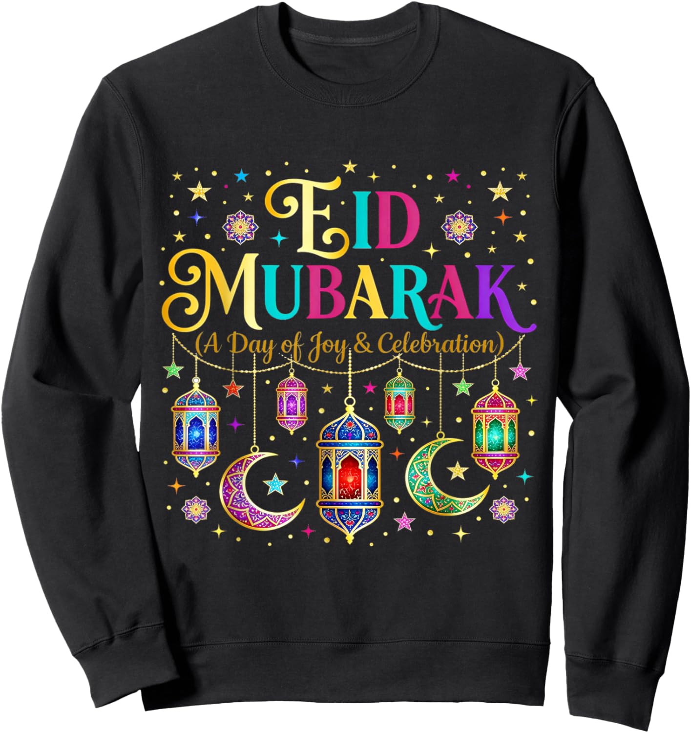 Eid Mubarak Muslim Celebration Costume for Eid Al Fitr 2026 Sweatshirt - Sweatshirt | Black