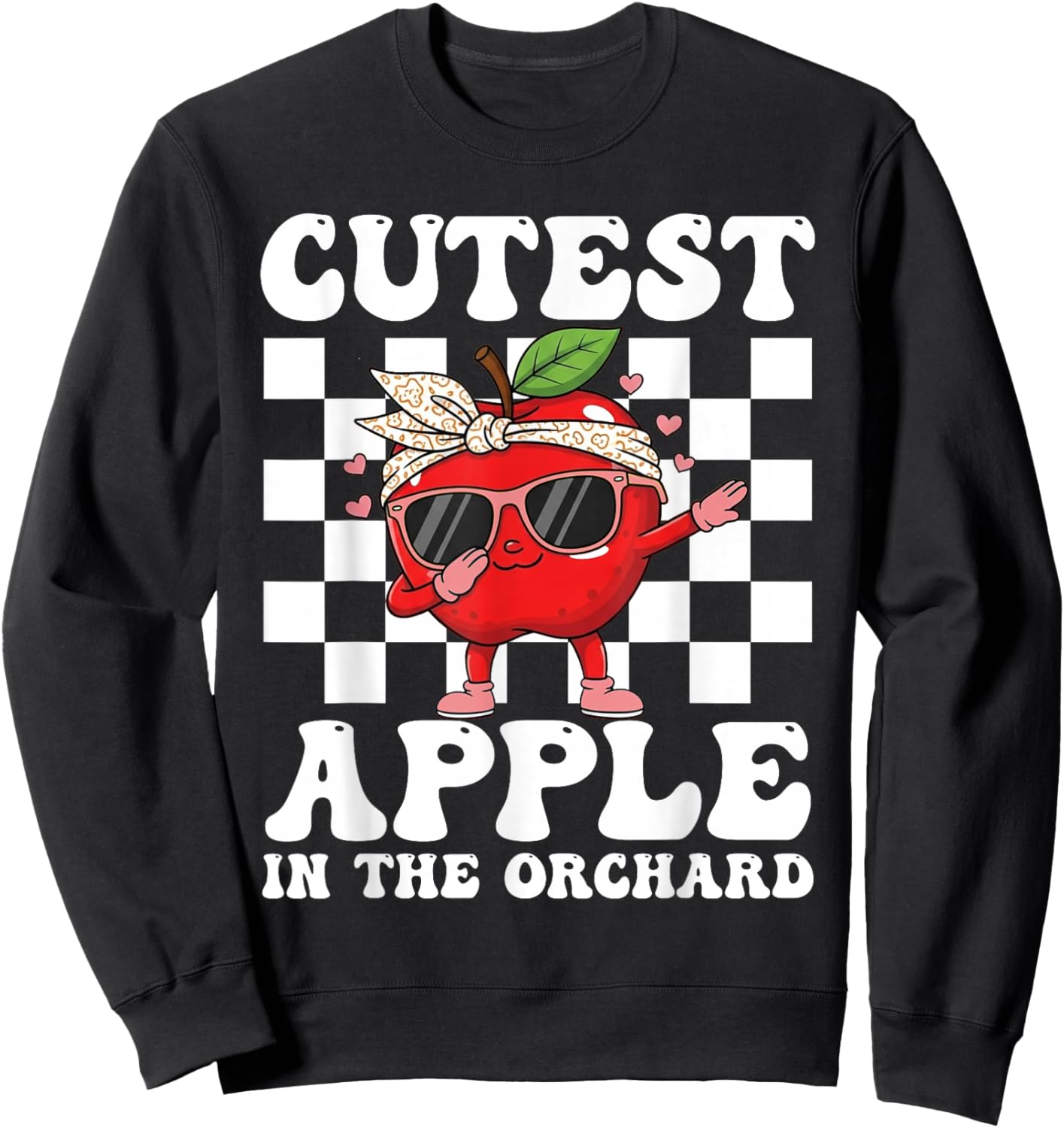 Cutest Apple in The Orchard Dabbing Apple Picking Season Sweatshirt - Sweatshirt | Black