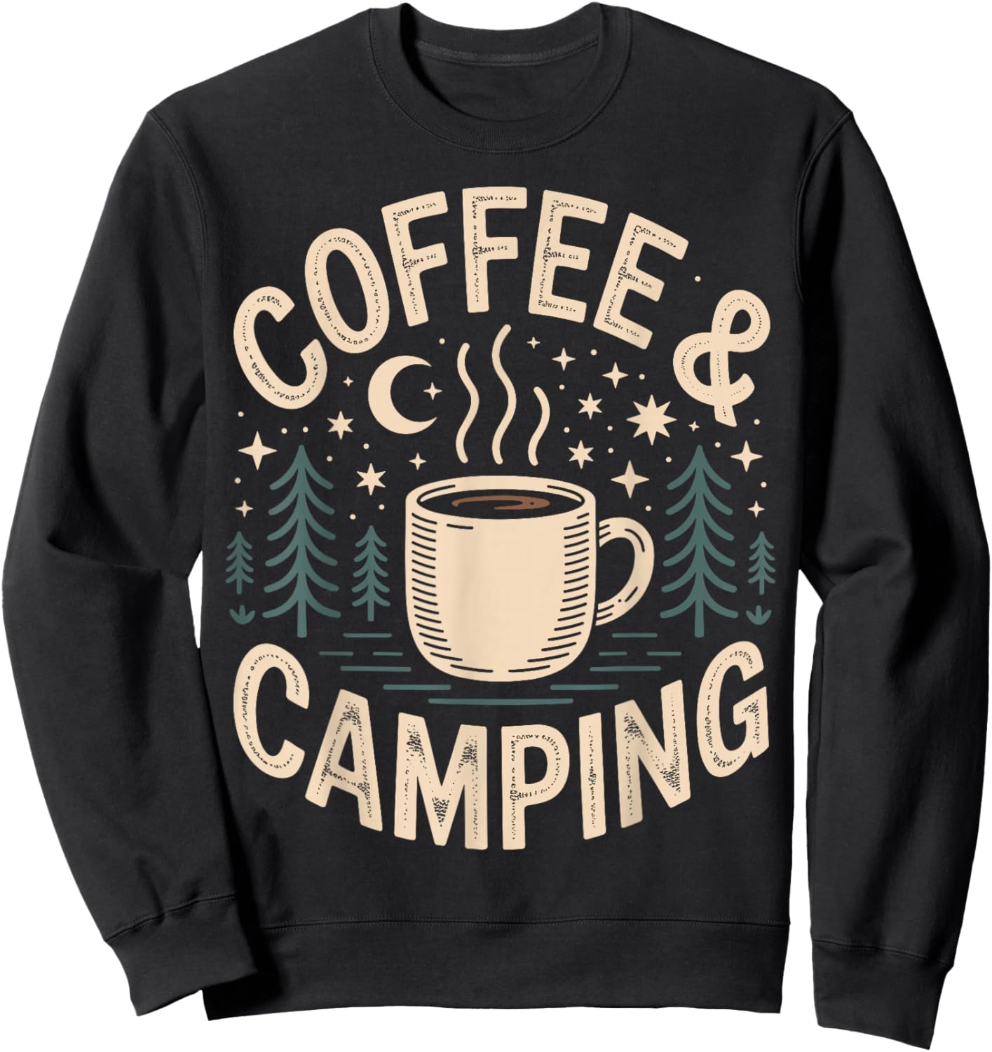 Coffee and Camping Sweatshirt - Sweatshirt | Black