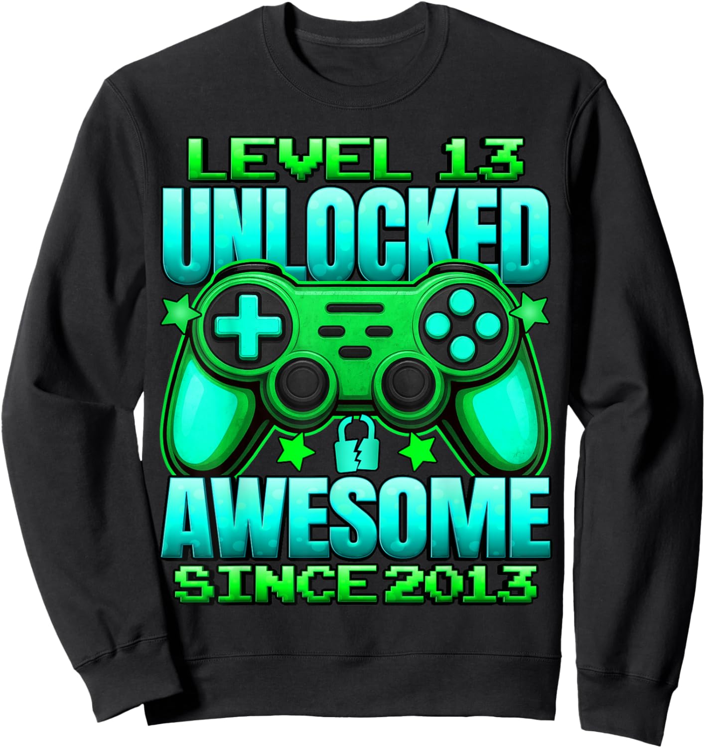 Level 13 Unlocked 13 Year Old Gifts Boys 13th Birthday Boy Sweatshirt - Sweatshirt | Black