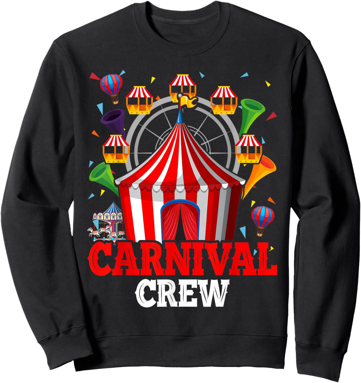 Carnival Crew for Birthday Theme Party Matching Family Sweatshirt - Sweatshirt | Black