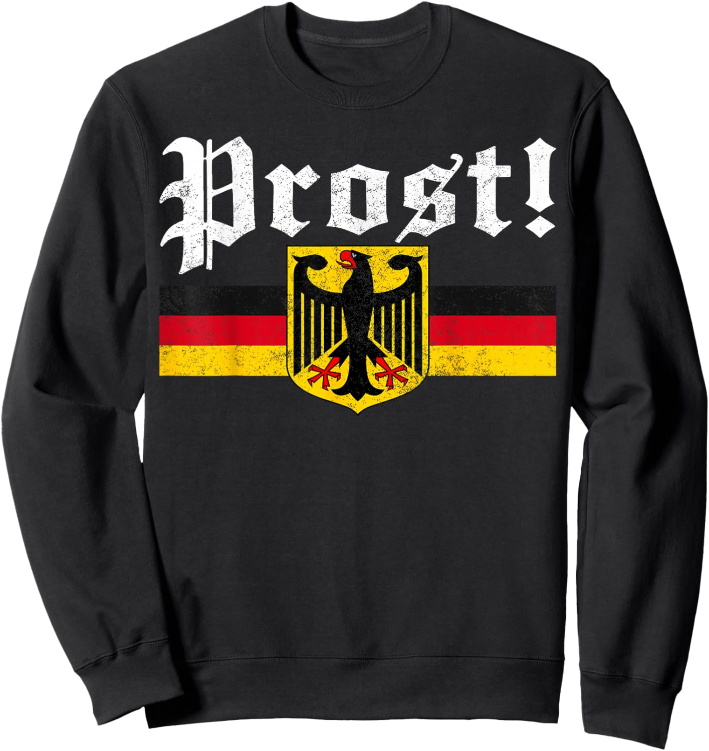 Oktoberfest Drinking Men Women Vintage German Flag Prost Sweatshirt - Sweatshirt | Black