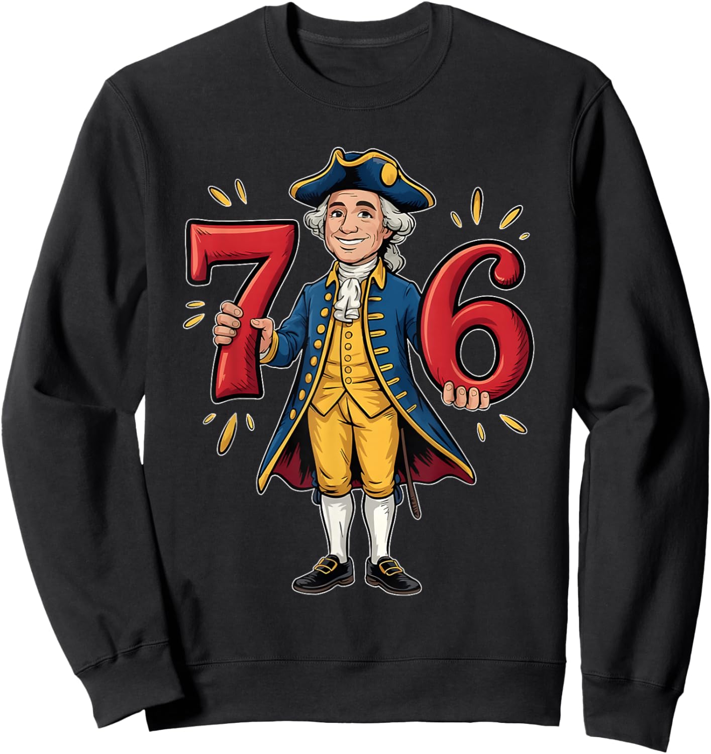 67 Funny George Washington Meme Six Seven Gen Alpha Slang Sweatshirt - Sweatshirt | Black