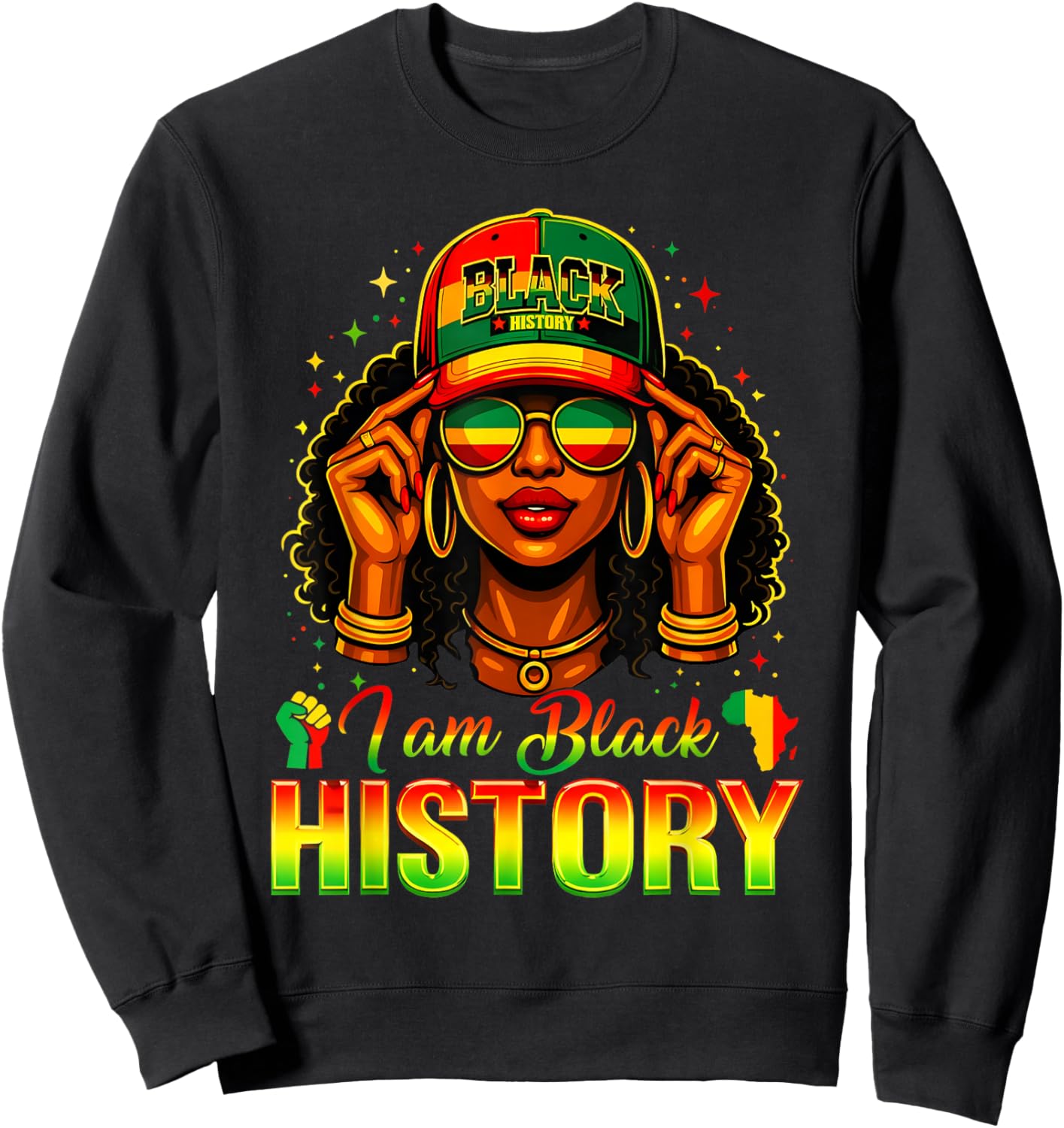 Black History Month I Am Black History Women Girl Juneteenth Sweatshirt - Sweatshirt | Black