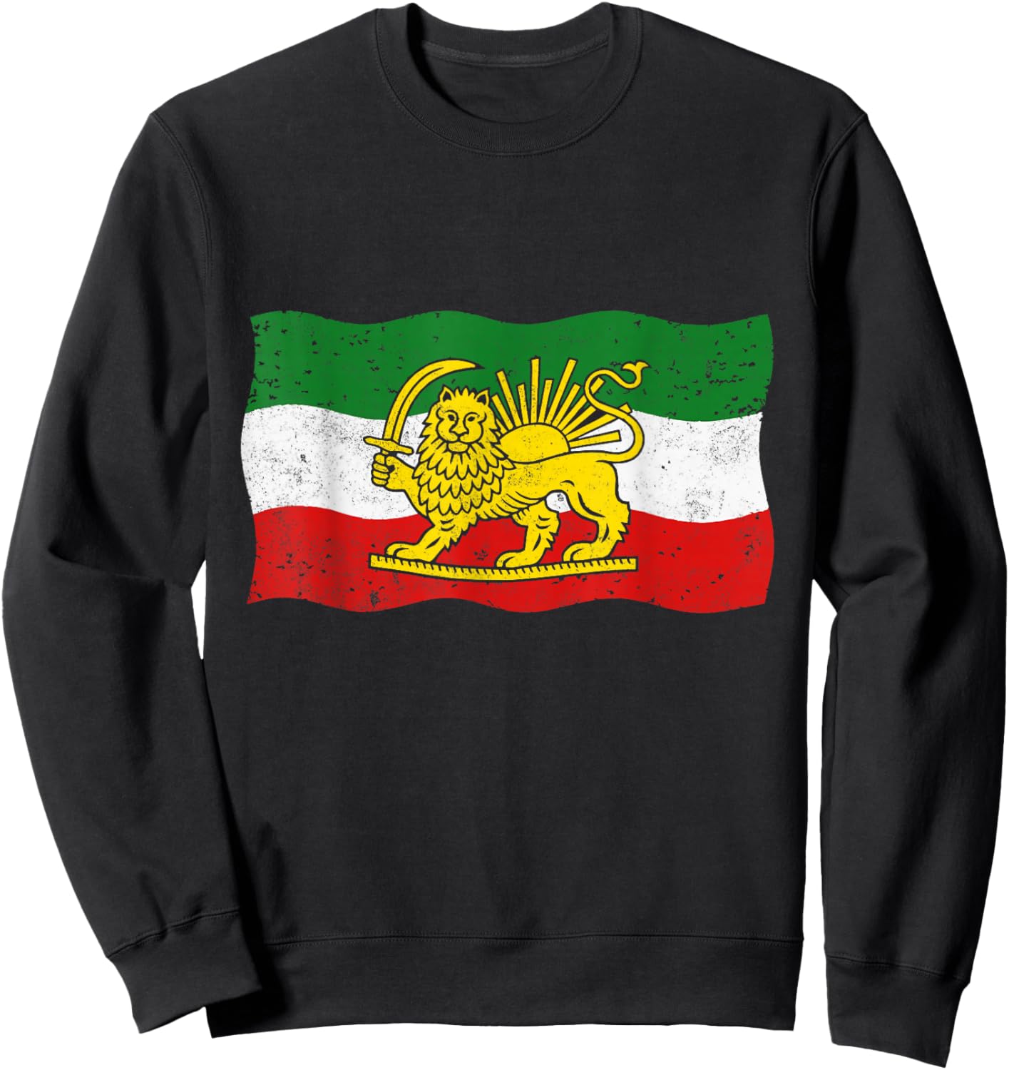Iran Lion and Sun Flag Sweatshirt - Sweatshirt | Black