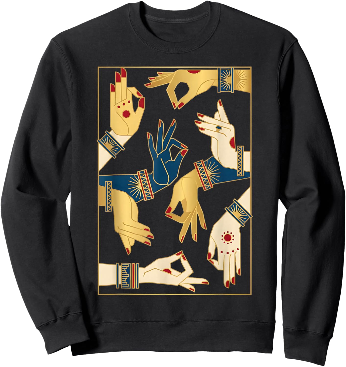 Indian Classical Dance Mudras Bharatanatyam Spiritual Desi Sweatshirt - Sweatshirt | Black