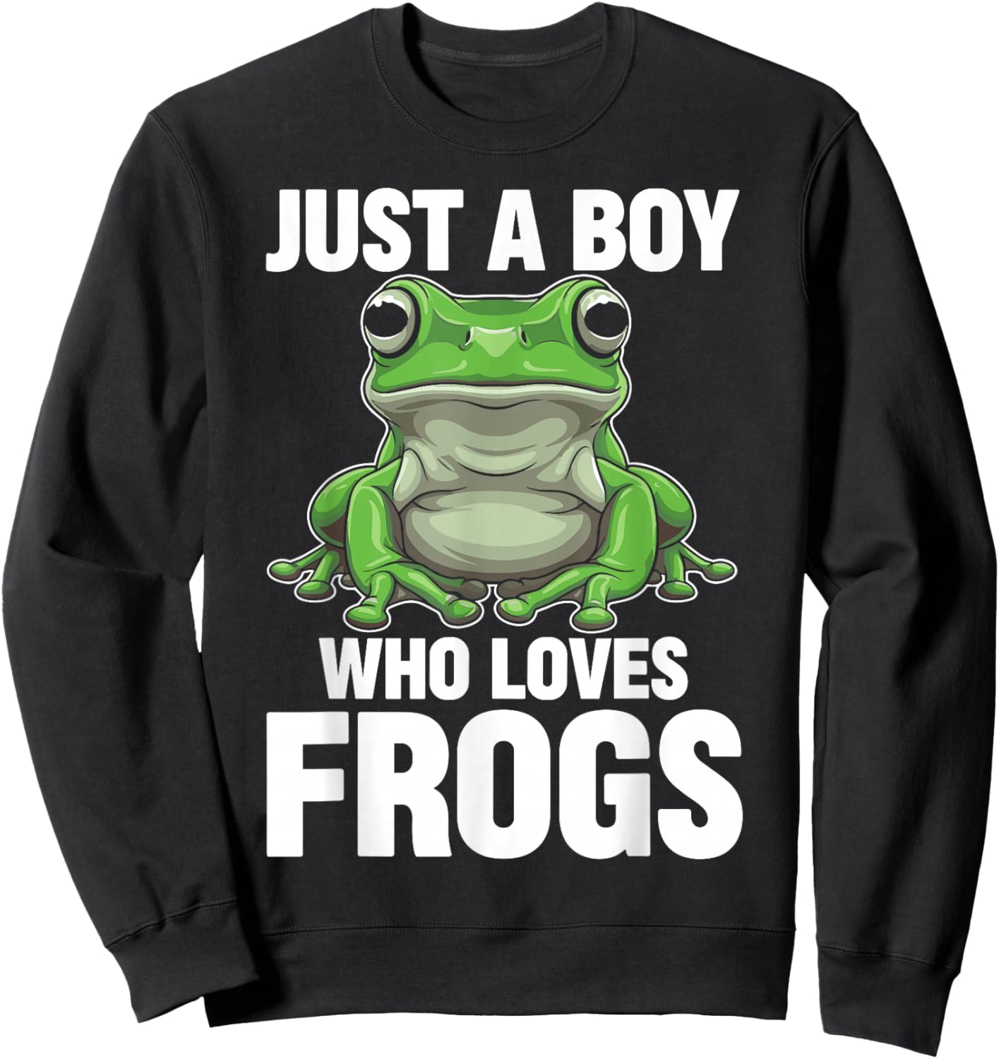 Just a Boy Who Loves Frogs Sweatshirt - Sweatshirt | Black