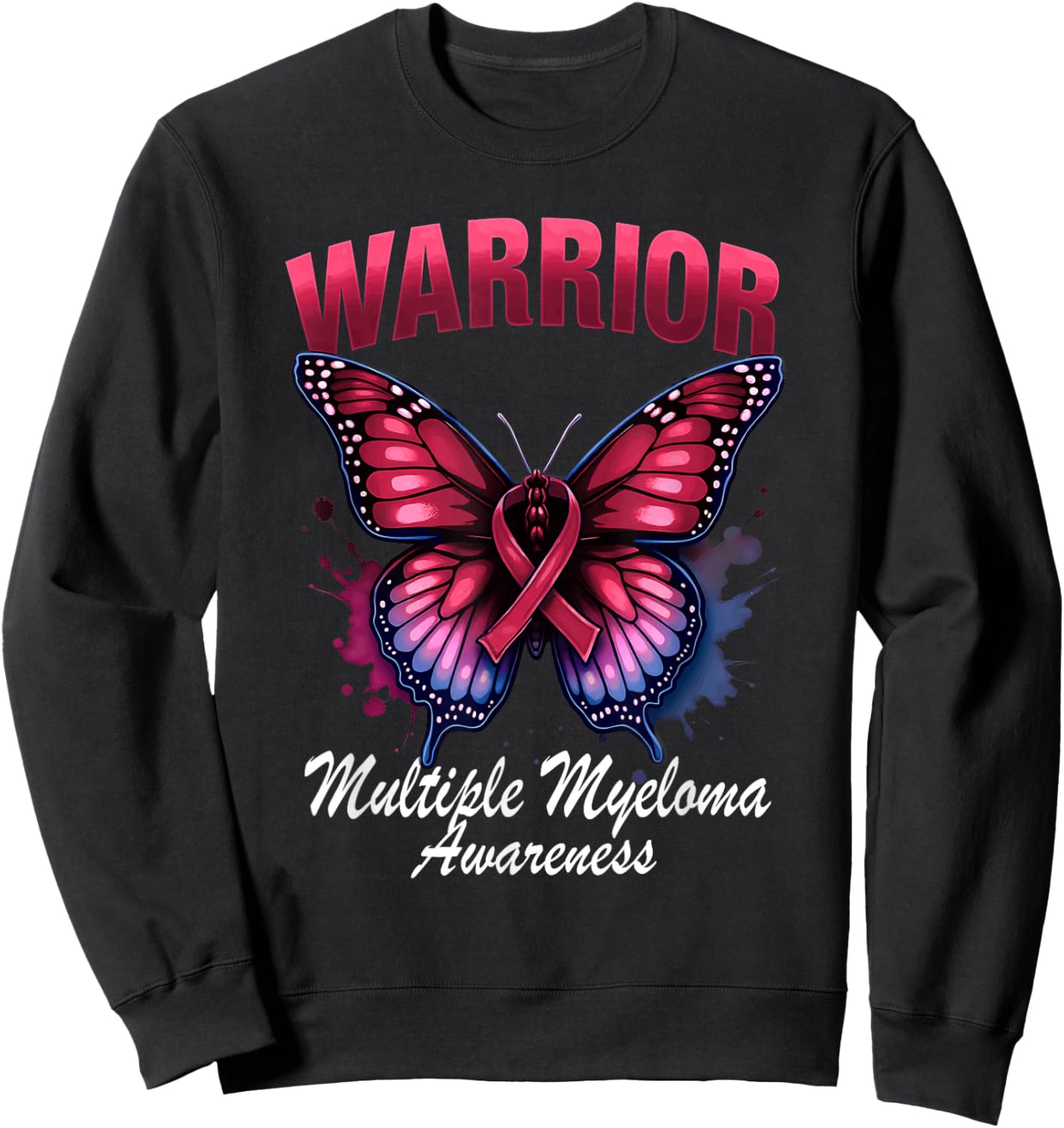 Splash Butterfly Multiple Myeloma Awareness Sweatshirt - Sweatshirt | Black