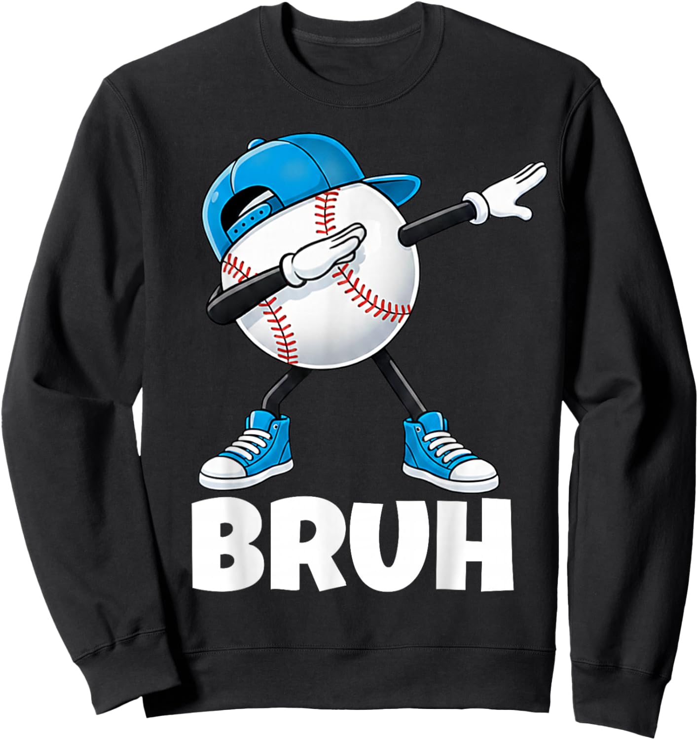 Boys Baseball Teen Apparel Cute Meme Bruh Sweatshirt - Sweatshirt | Black