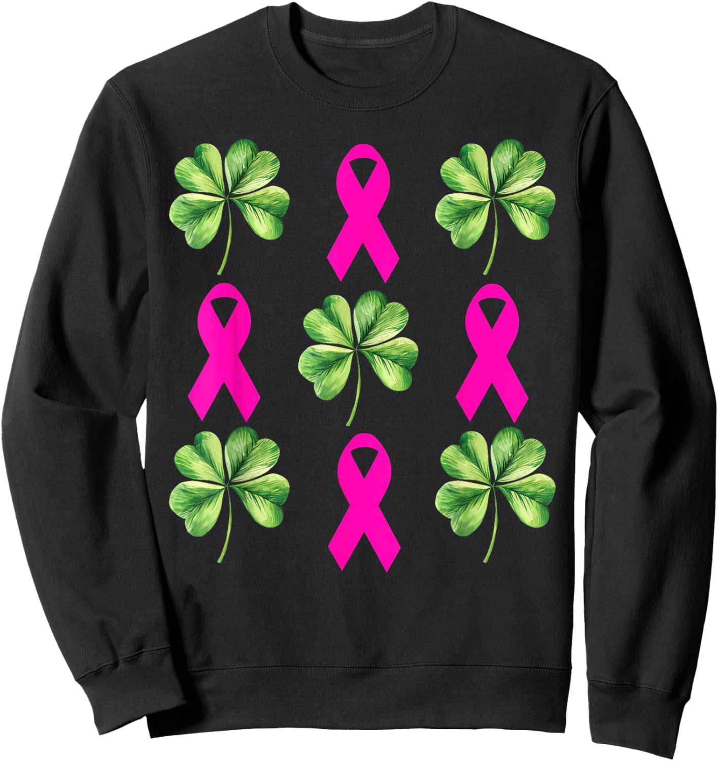 Shamrock Ribbon Mammography Mammo Radiology St Patrick’s Day Sweatshirt - Sweatshirt | Black