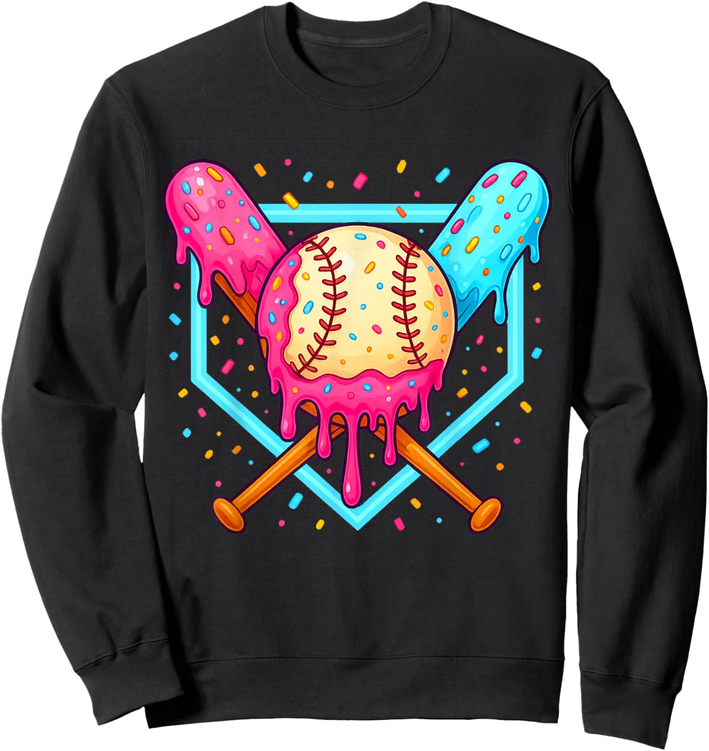 Baseball Sport Respect The Drip Boys Baseball Sweatshirt - Sweatshirt | Black