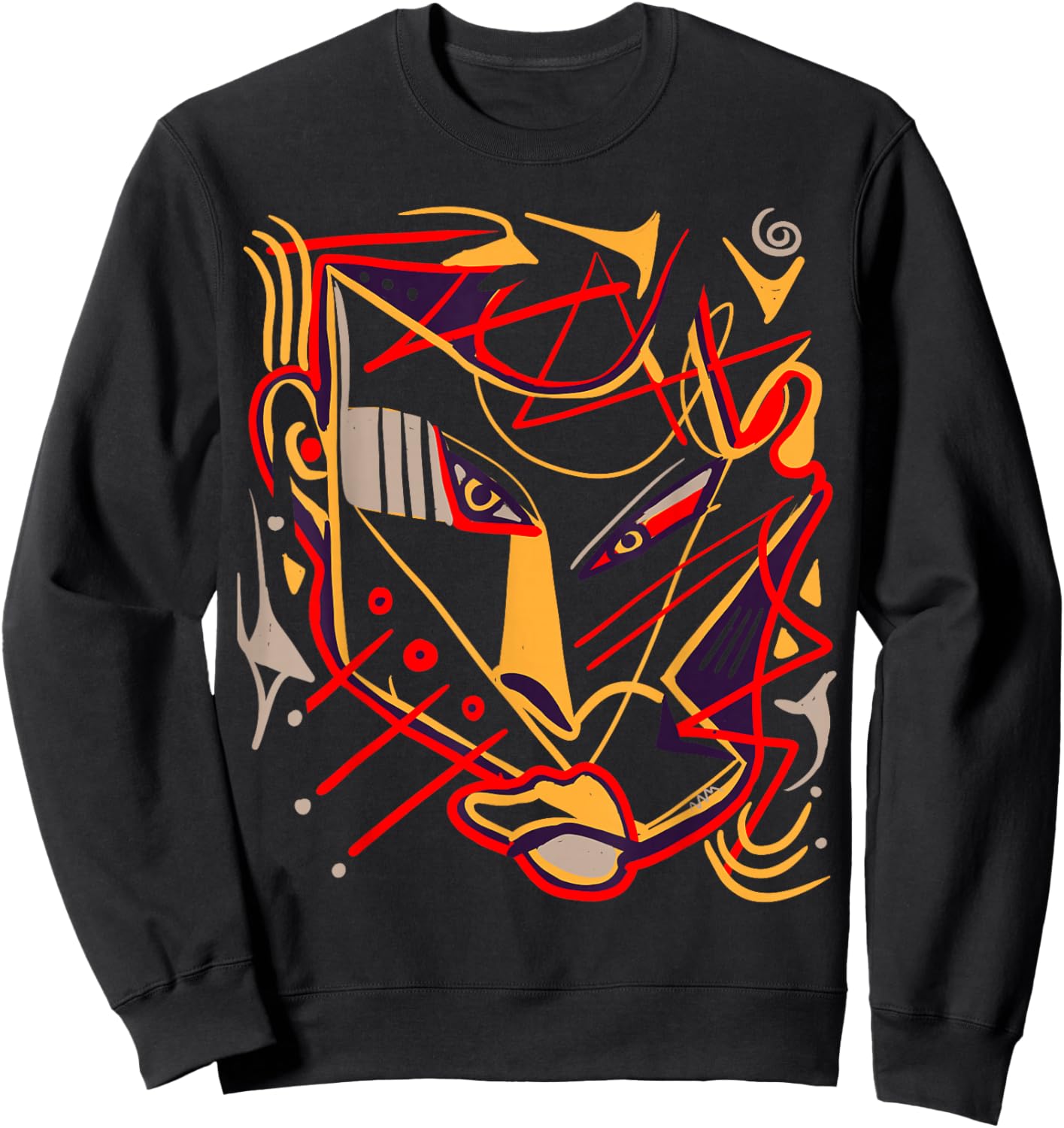 Artwork Graphic Face Mask Pop Art African Tribal Sweatshirt - Sweatshirt | Black