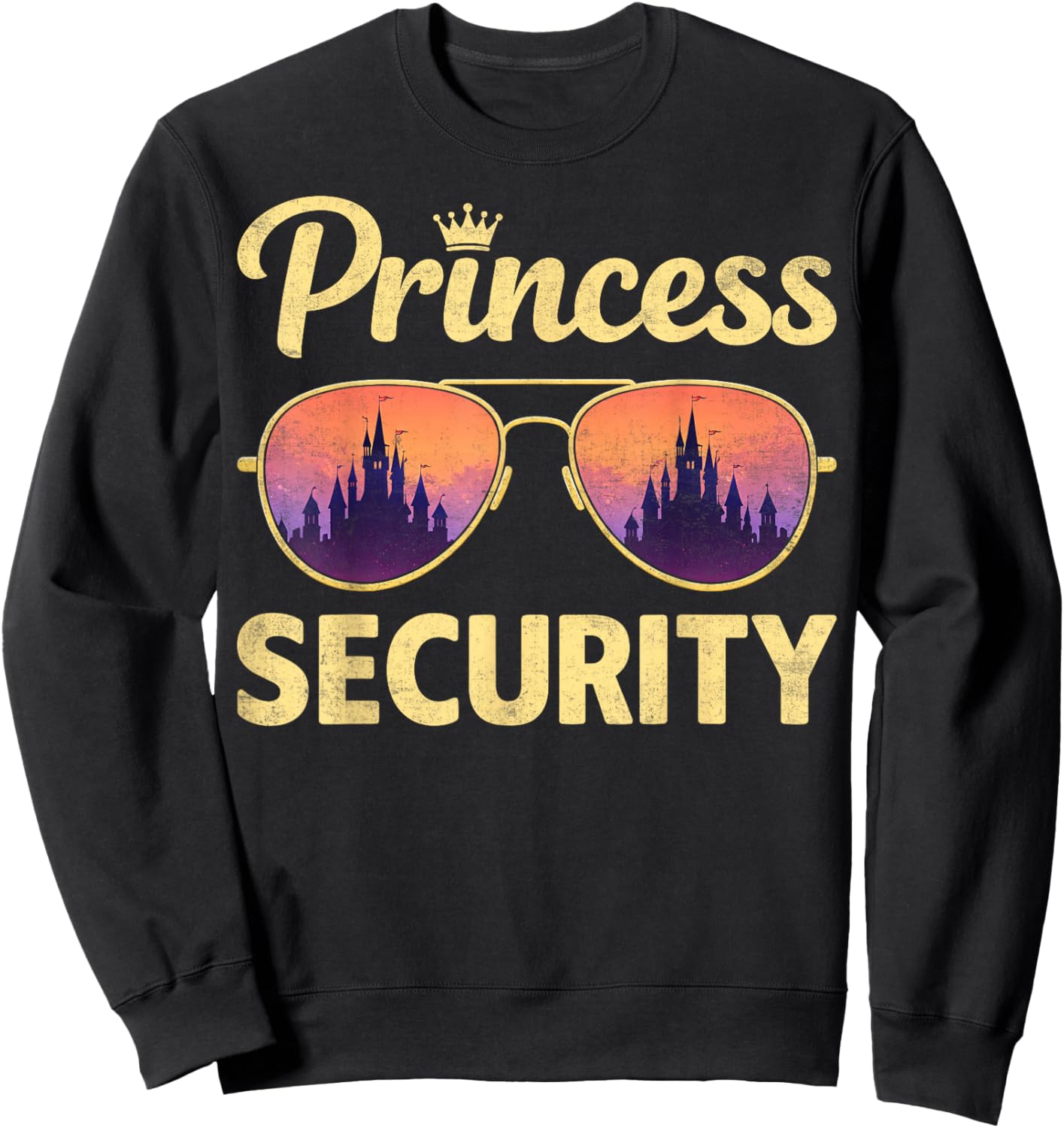 Funny Princess Security Vacations Family Trip Sweatshirt - Sweatshirt | Black