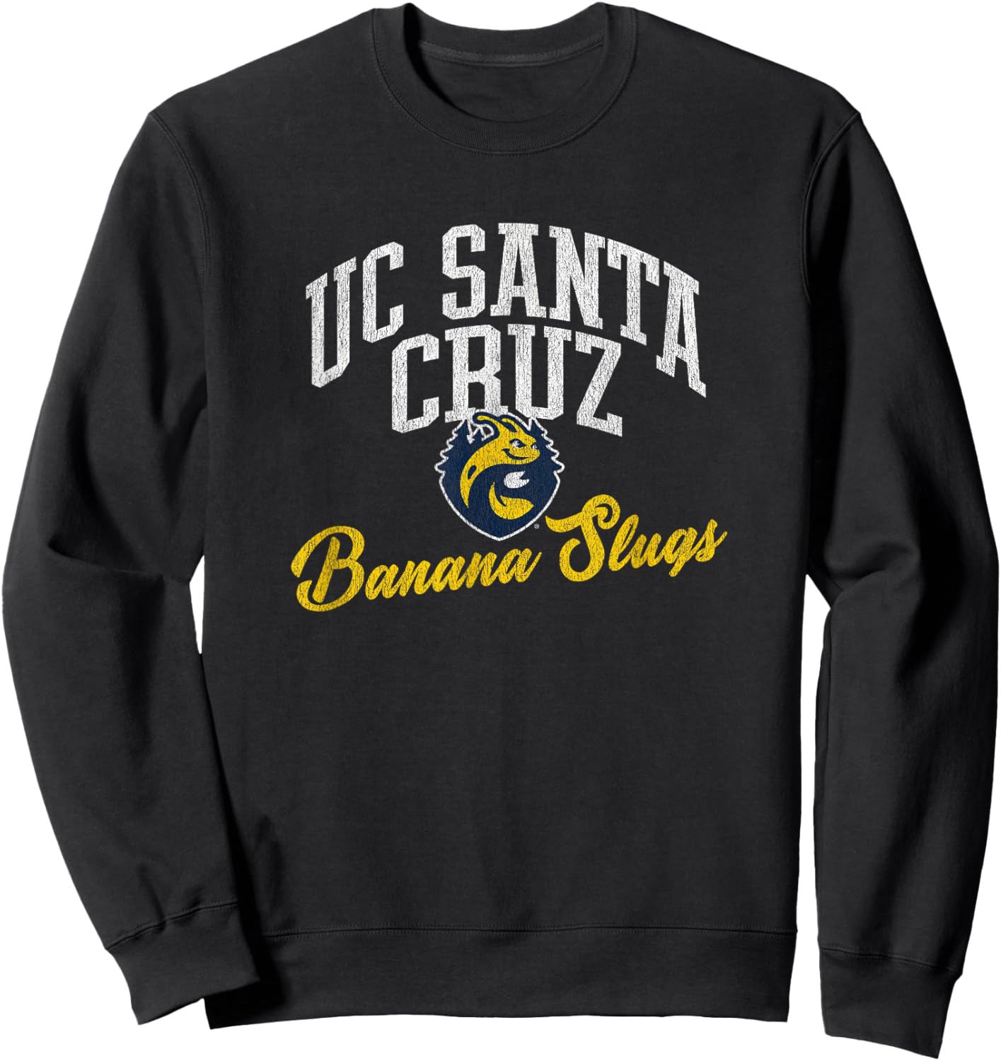 UC Santa Cruz UCSC Banana Slugs Archover Script Sweatshirt - Sweatshirt | Black