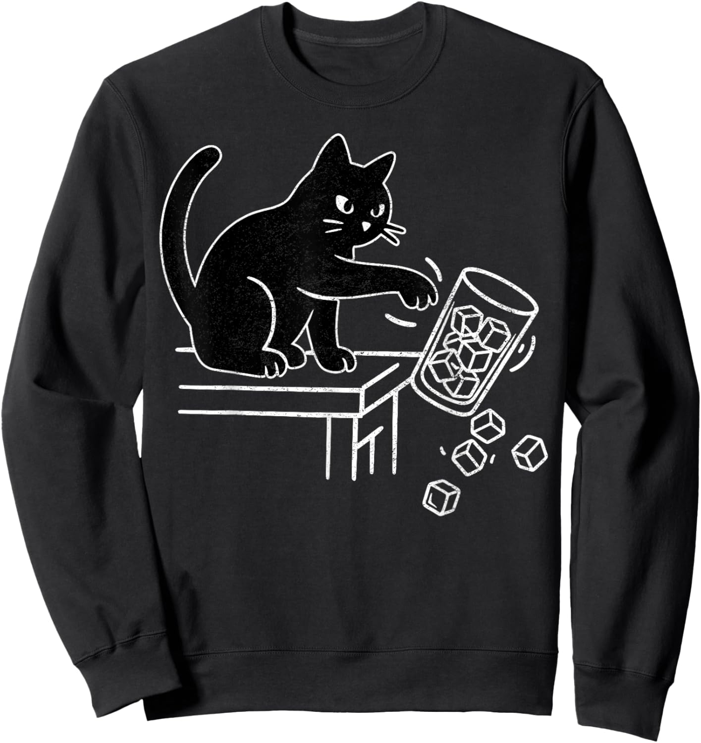 Abolish ICE Funny Black Cat Pushing Ice Cat Meme Men Women Sweatshirt - Sweatshirt | Black