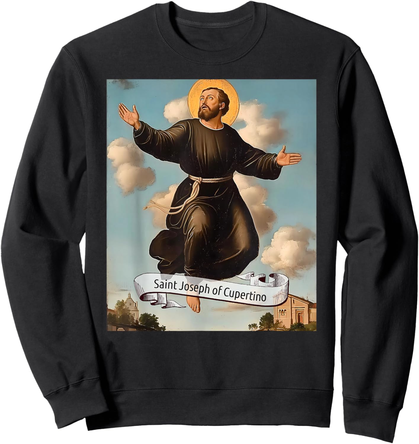 St Joseph of Cupertino, Catholic Saint Design Christian Gift Sweatshirt - Sweatshirt | Black