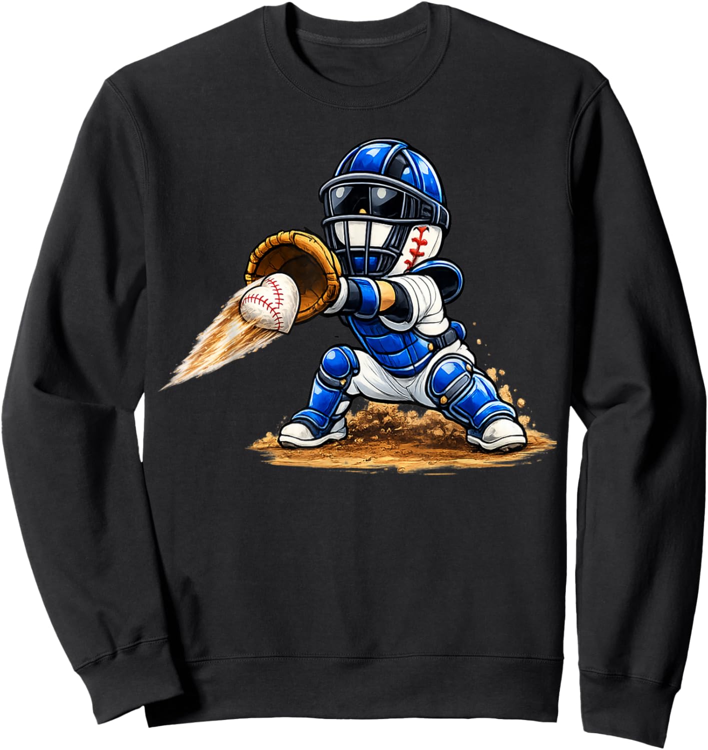 Baseball Valentine's Day Drip Ice Cream Team Sweatshirt - Sweatshirt | Black