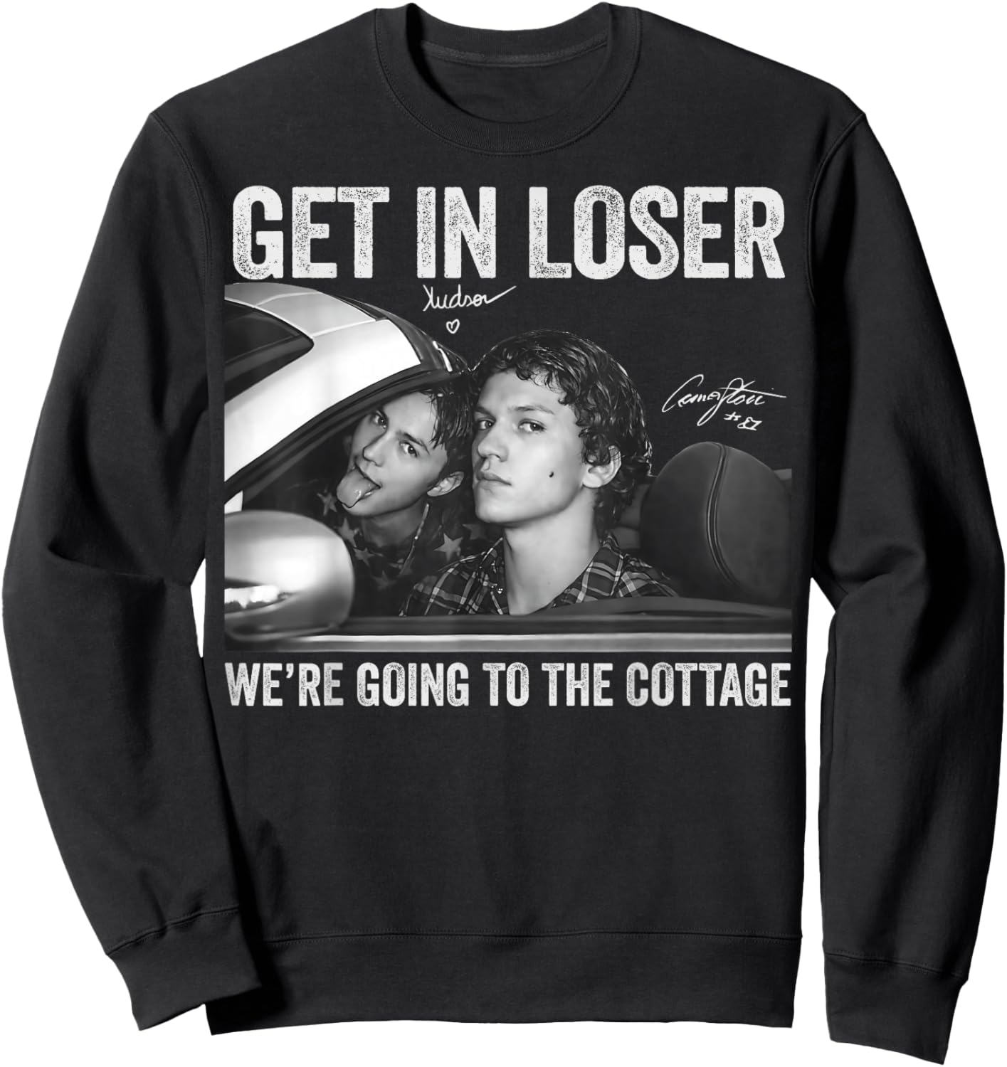 Get in Loser We're Going to The Cottage Vintage Signature Sweatshirt - Sweatshirt | Black