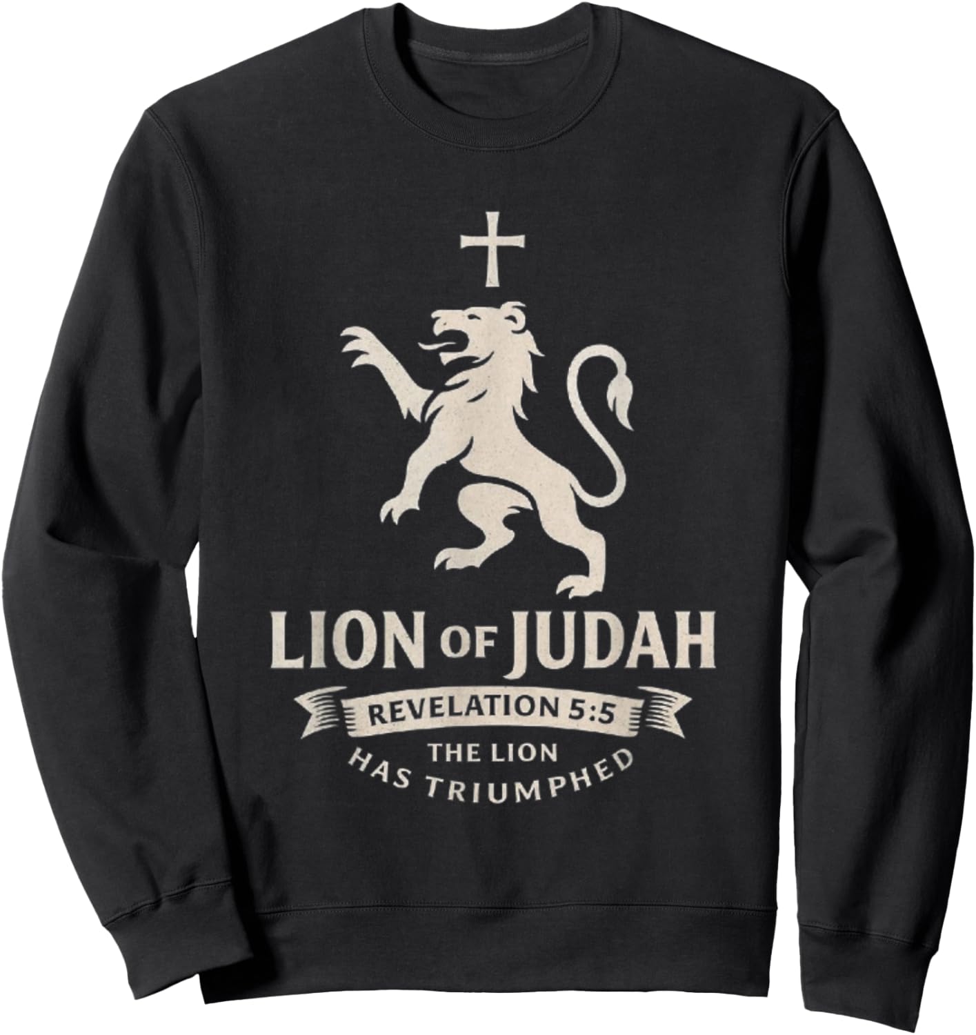 Lion of Judah Christian Apparel – Revelation 5:5 – Vintage Sweatshirt - Sweatshirt | Black