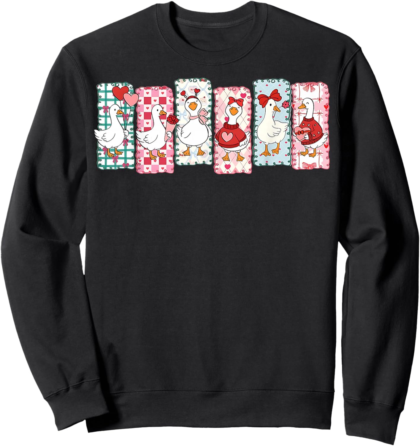Just A Lovely Goose Cute Goose Valentine's Day Sweatshirt - Sweatshirt | Black