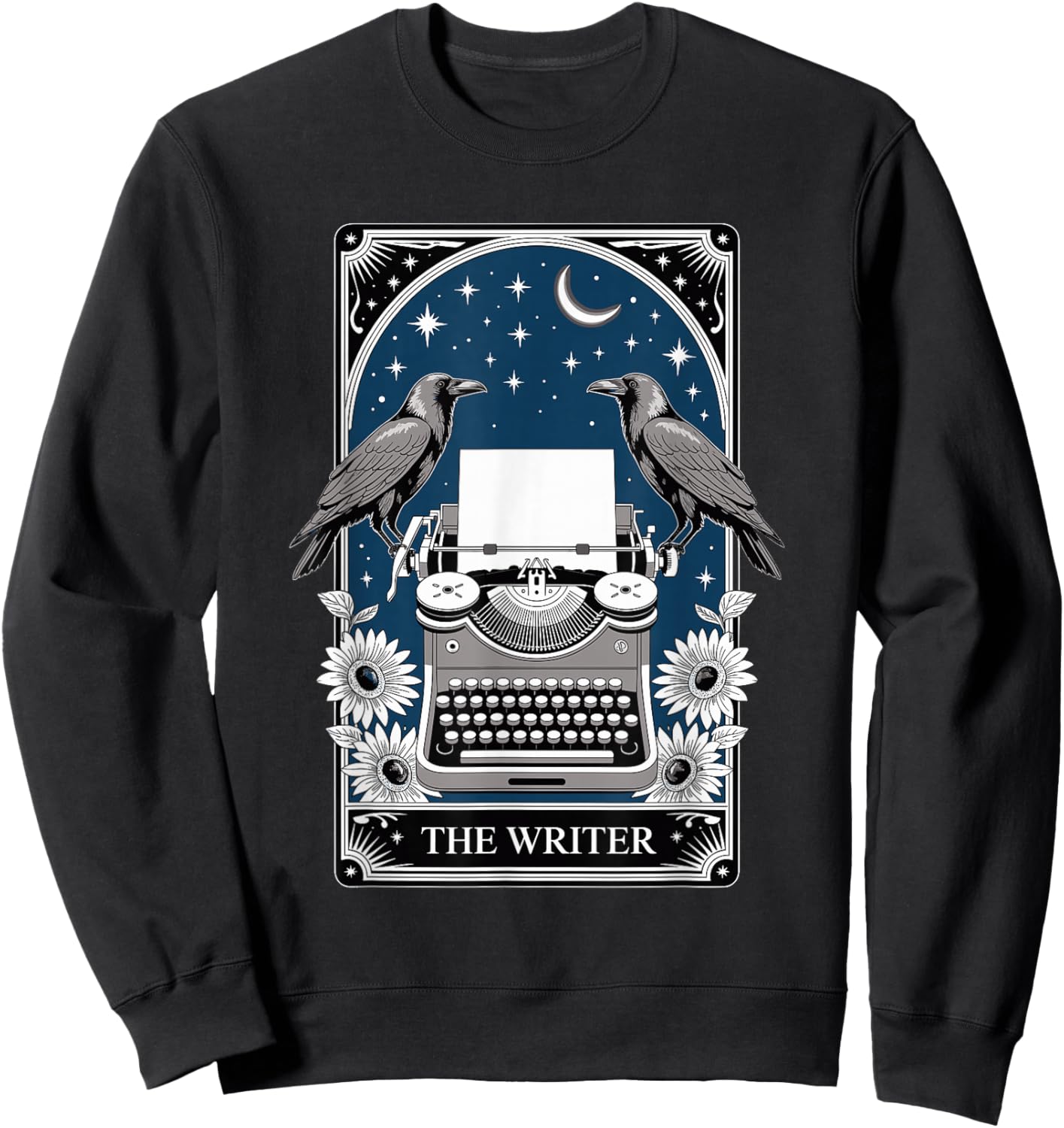 The Writer Typewriter Crow Writing Journalist Book Writer Sweatshirt - Sweatshirt | Black