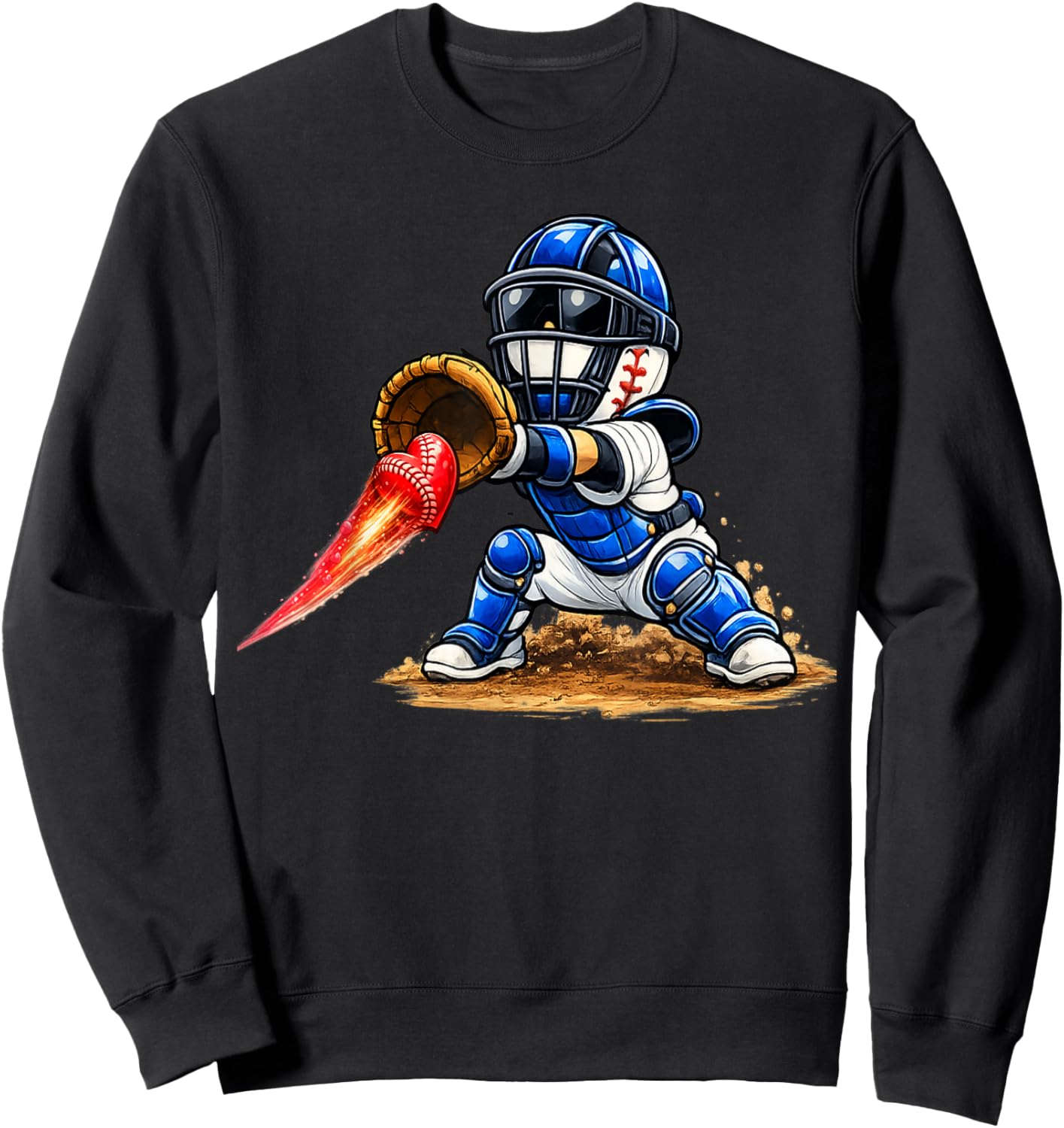 Baseball Valentine's Day Drip Ice Cream Team Sweatshirt - Sweatshirt | Black