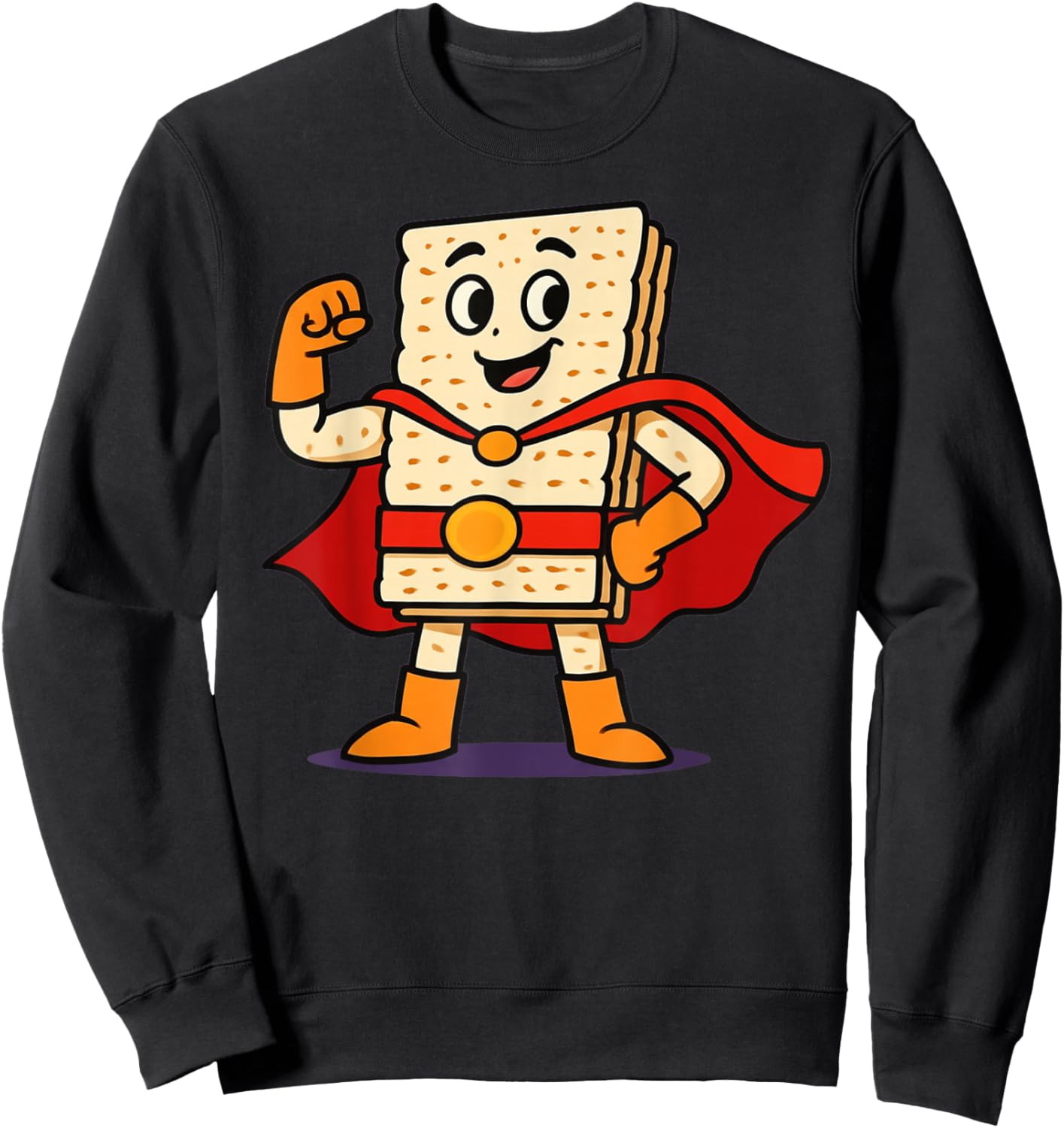 Matzo Man Passover Seder Funny Jewish Holiday Sweatshirt - Sweatshirt | Black