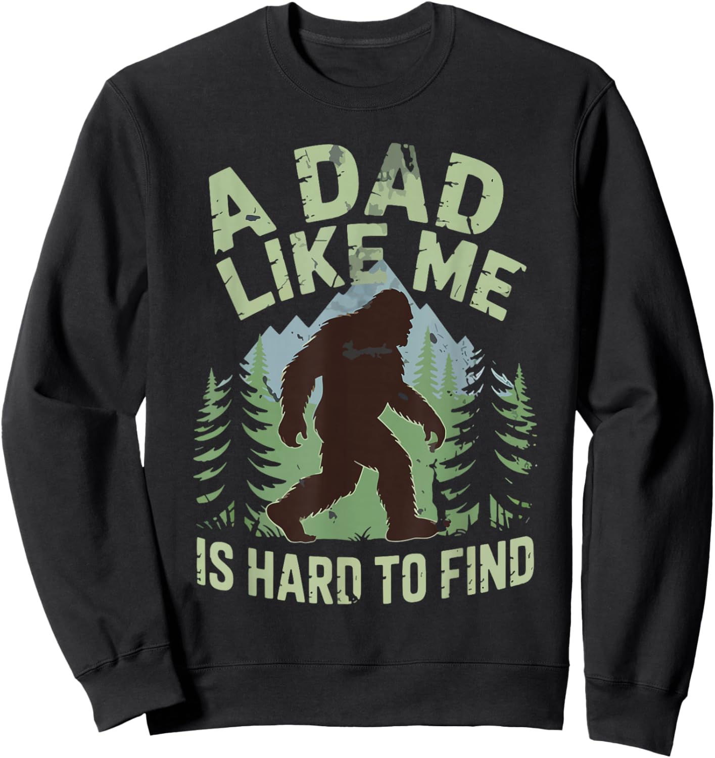 Retro Cool Sasquatch Men for Fathers Day Funny Bigfoot Sweatshirt - Sweatshirt | Black