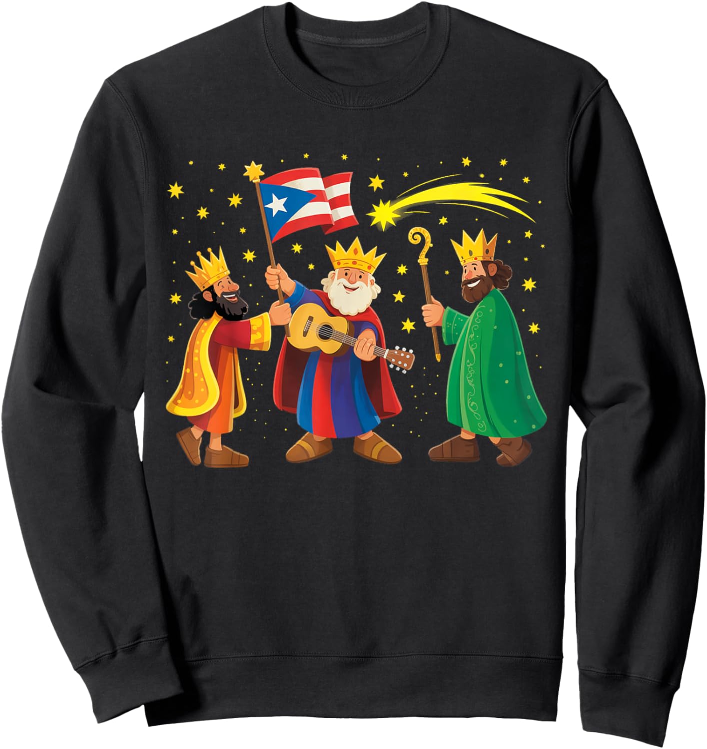 Los Tres Reyes Magos Three Wise Men Kings Christmas Sweatshirt - Sweatshirt | Black