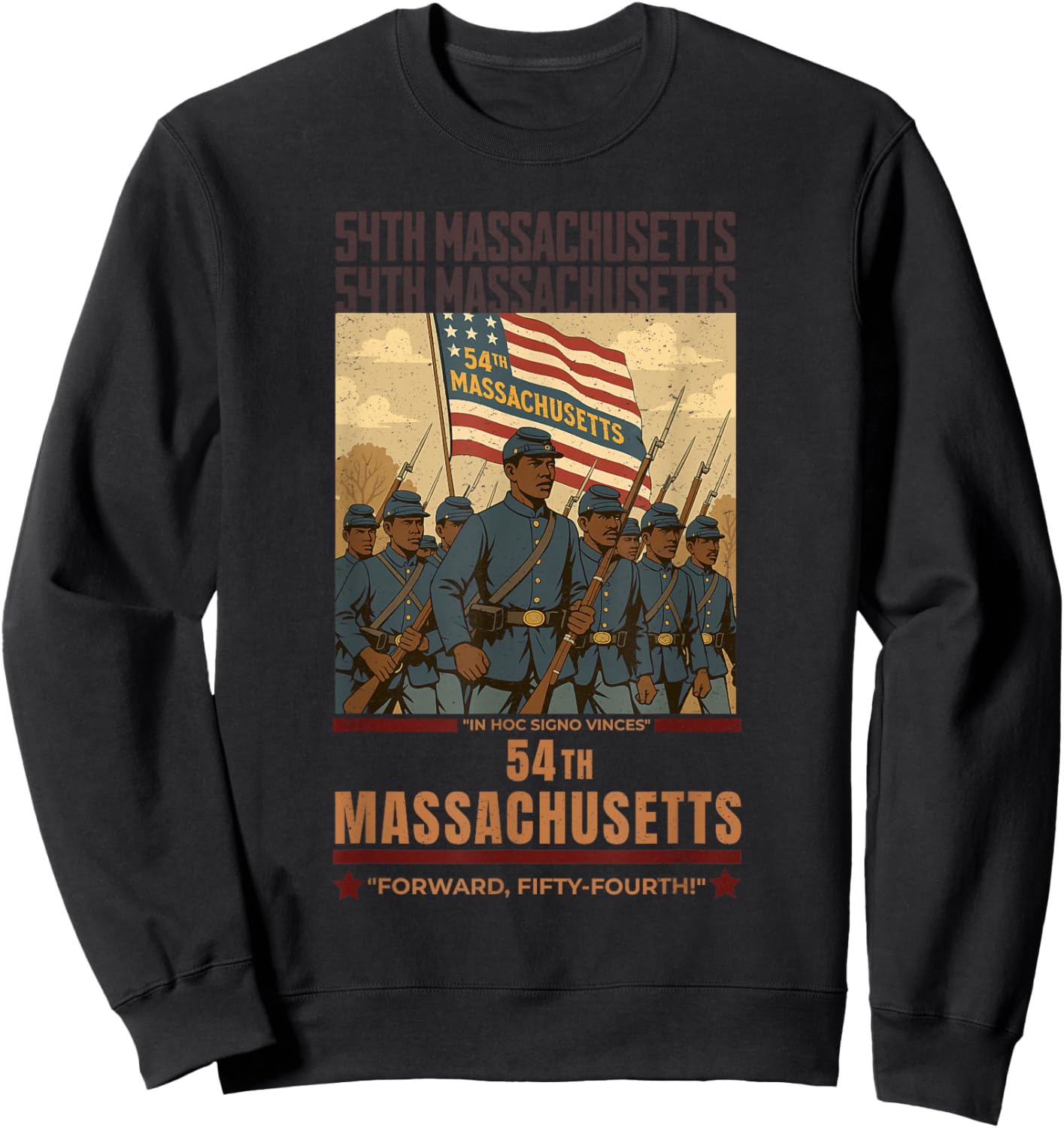 54th Massachusetts Regiment | All-Black Civil War Regiment Sweatshirt - Sweatshirt | Black