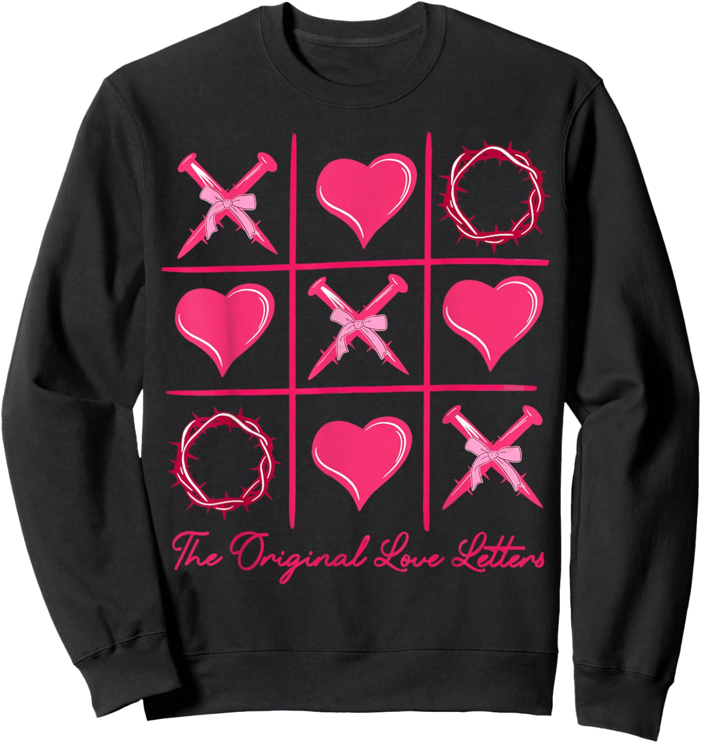 The Original Love Letters Valentine XOXO Heart Men Women Sweatshirt - Sweatshirt | Black