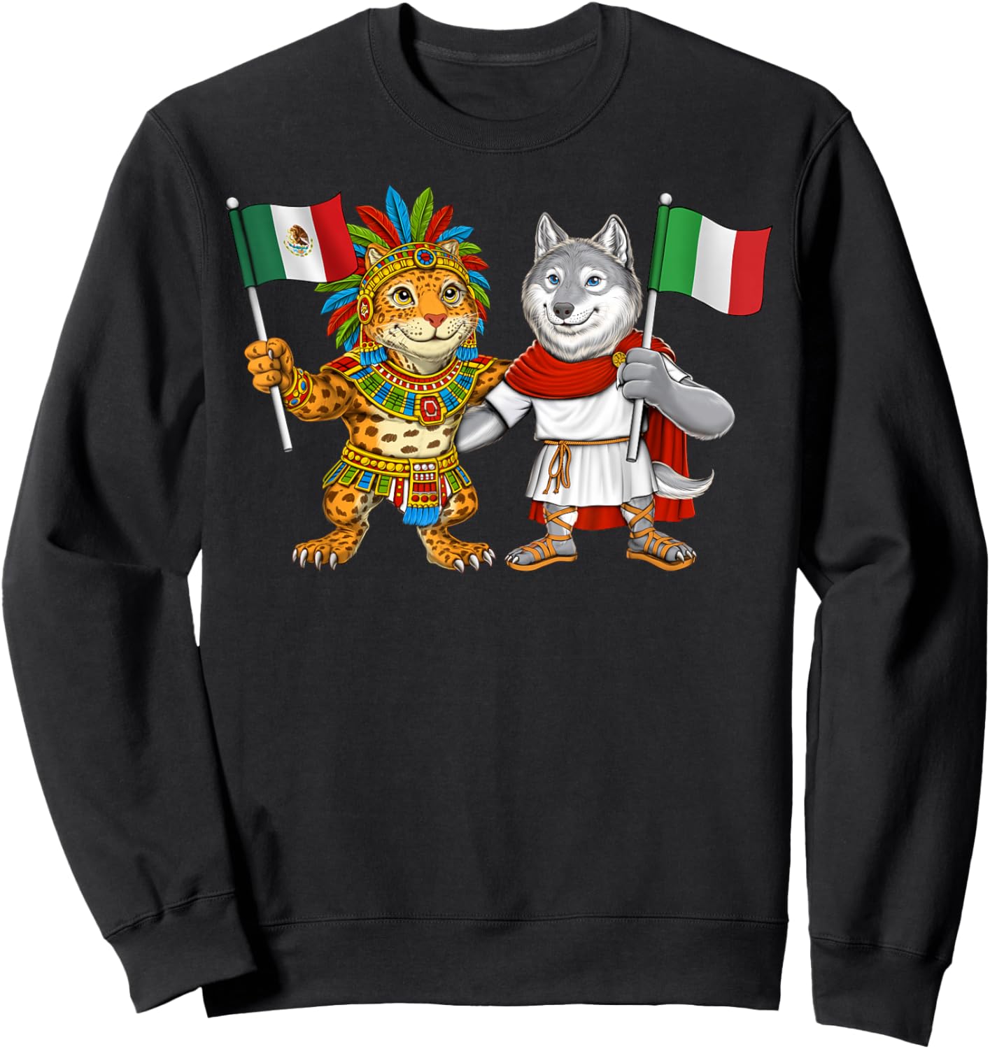 Mexico Italy Flag Mexican Italian Roots México Heritage Sweatshirt - Sweatshirt | Black