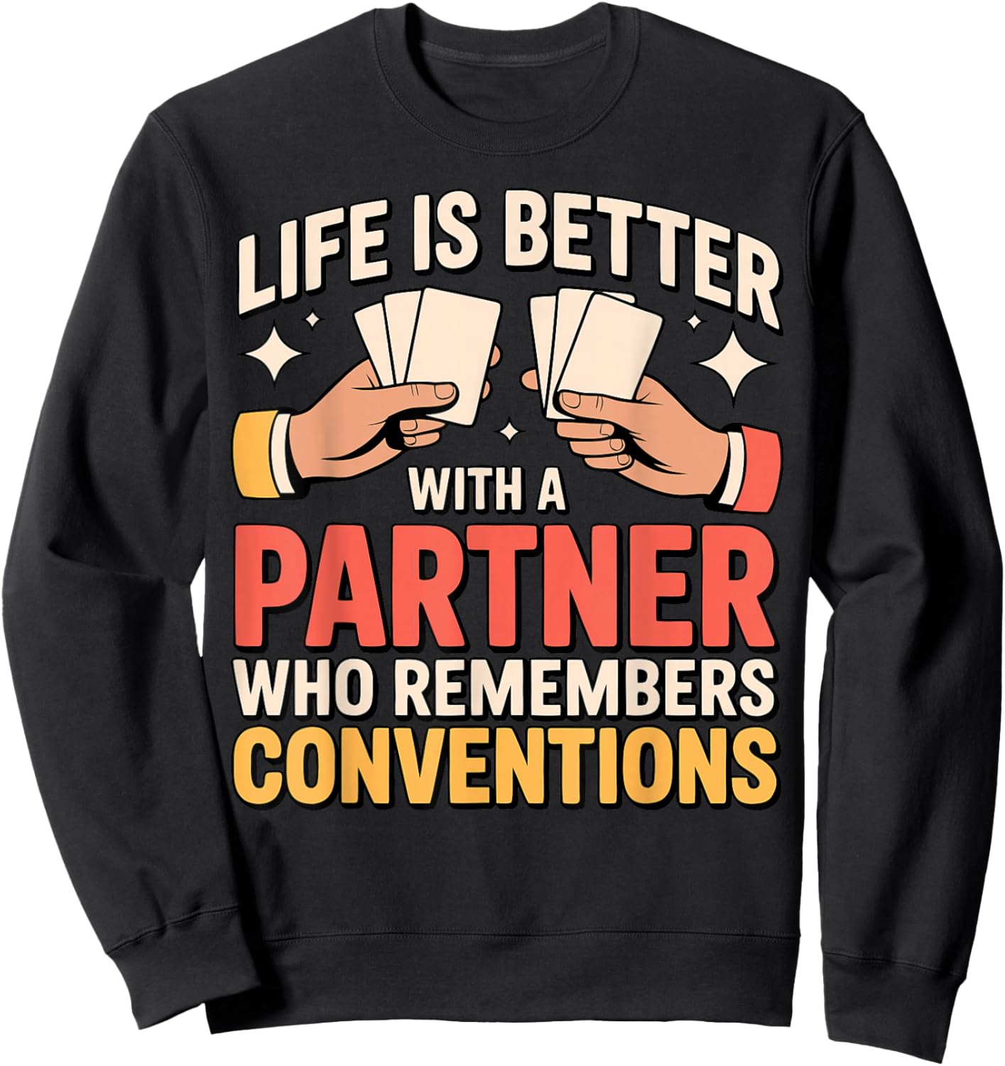 Vintage Bridge Player Partner Contract Bridge Sweatshirt - Sweatshirt | Black