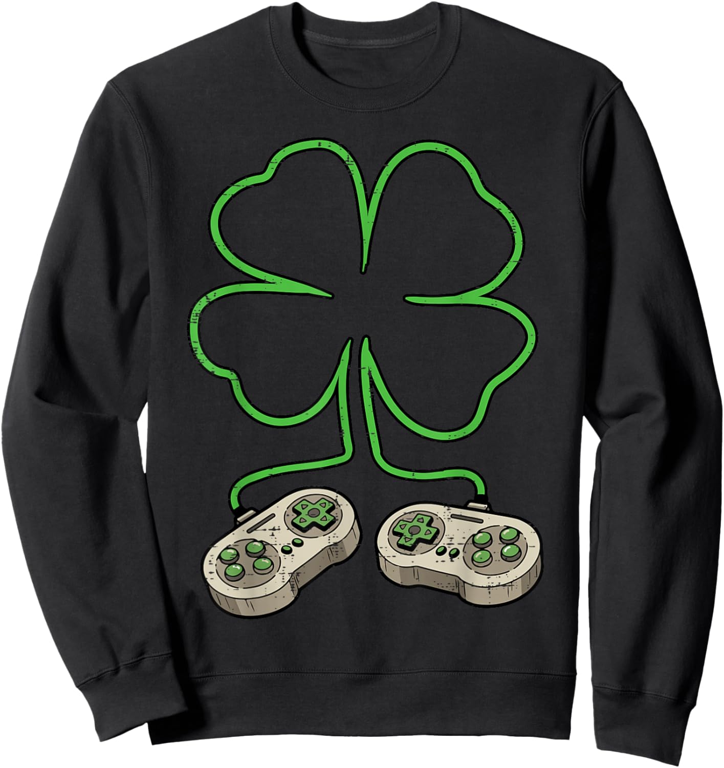 St Patricks Day Gamer Controller Saint Paddys Men Boys Kids Sweatshirt - Sweatshirt | Black