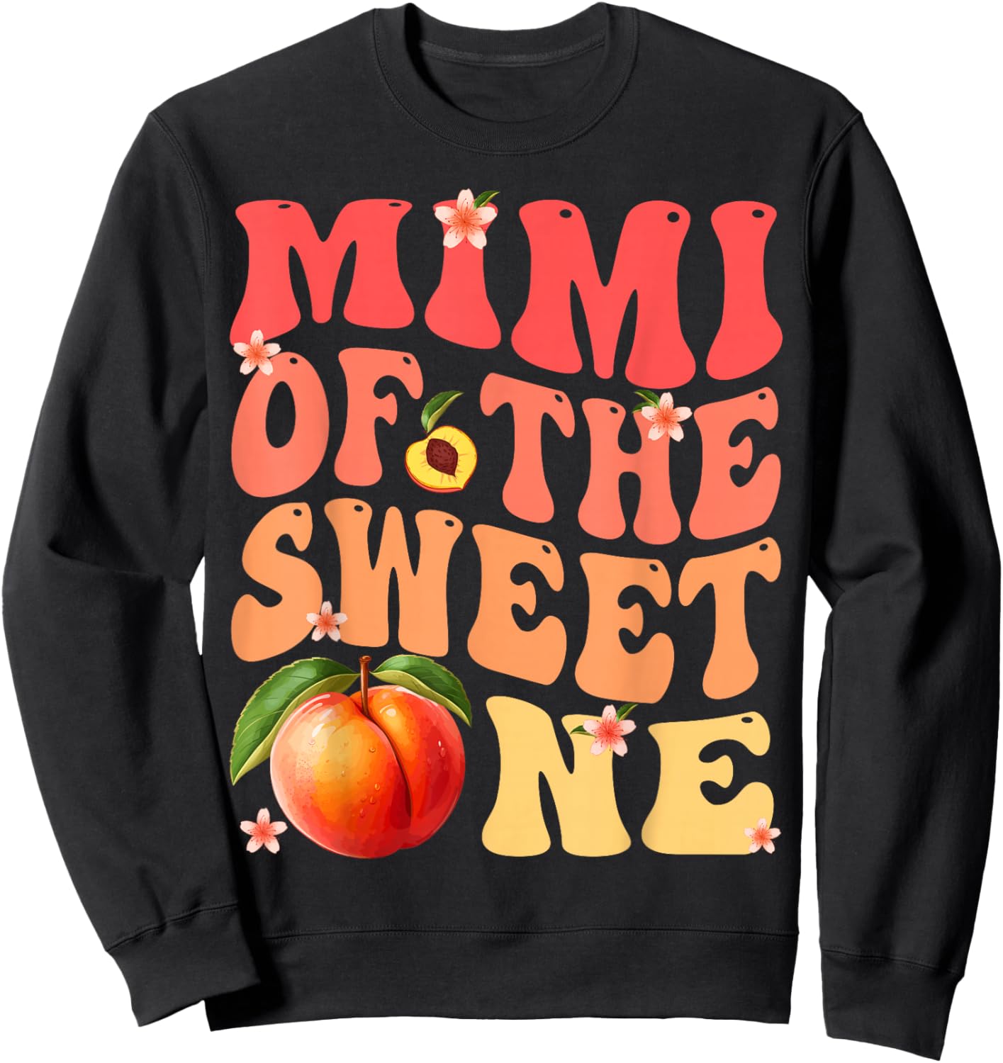 Mimi of The Sweet One 1St Birthday Girl Peach Groovy Sweatshirt - Sweatshirt | Black