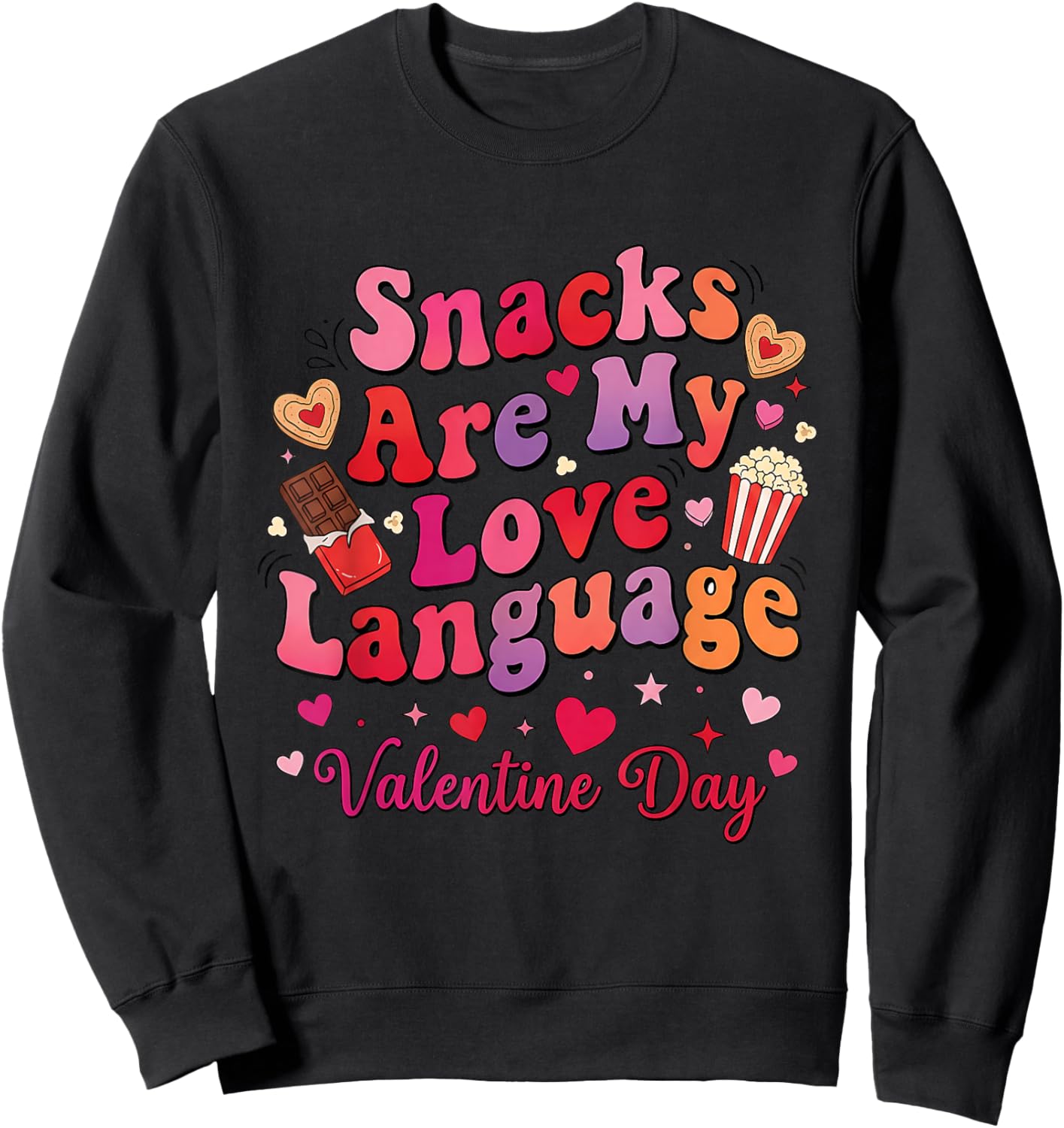 Snacks are My Love Language Funny Food Lover Kids Boys Girls Sweatshirt - Sweatshirt | Black